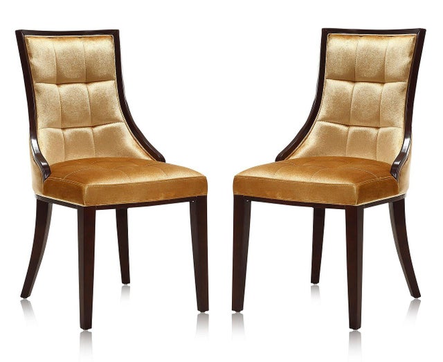 Fifth Avenue Dining Chair (Set of 2), Antique Gold/Walnut