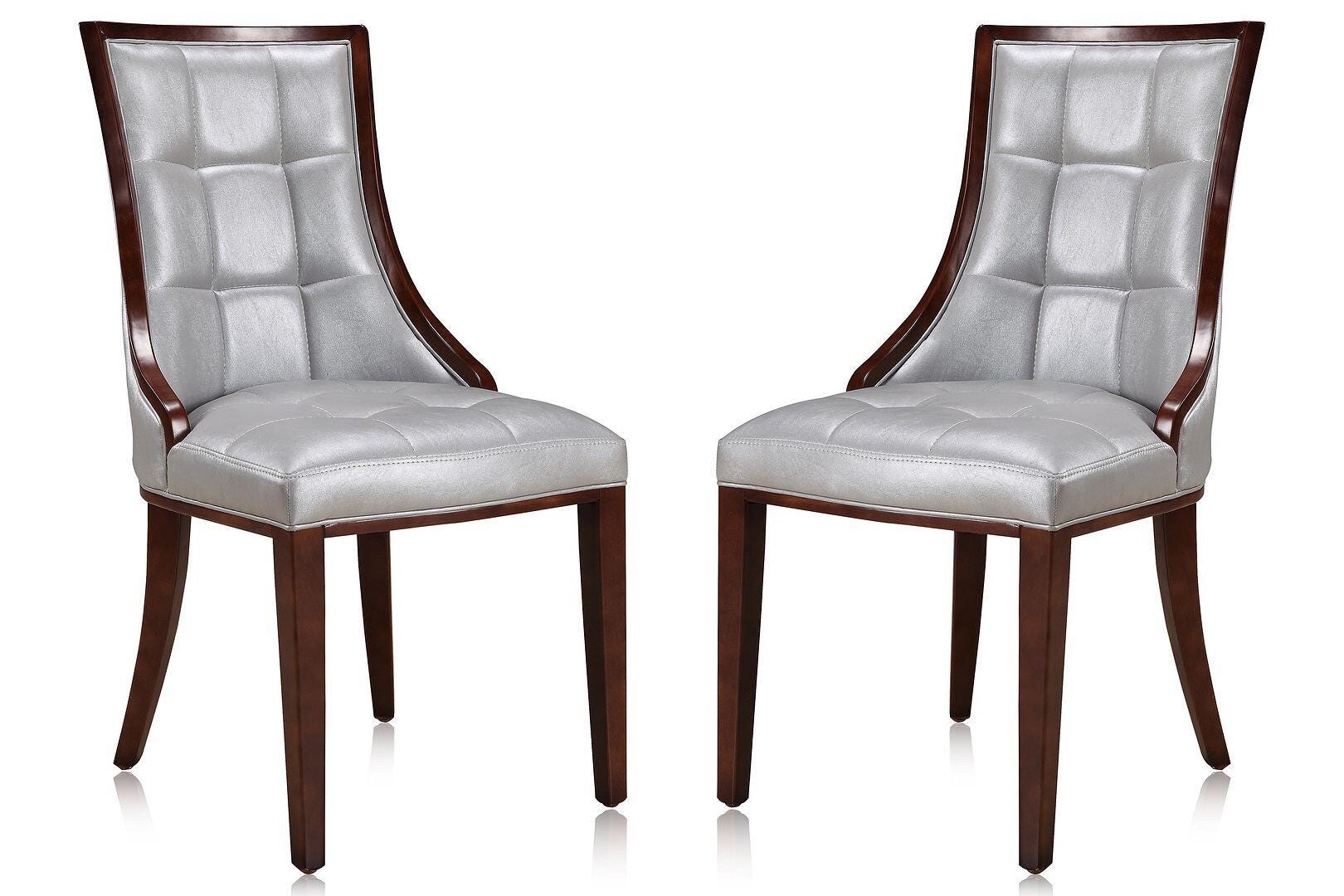 Fifth Avenue Dining Chair (Set of 2), Silver/Walnut, large