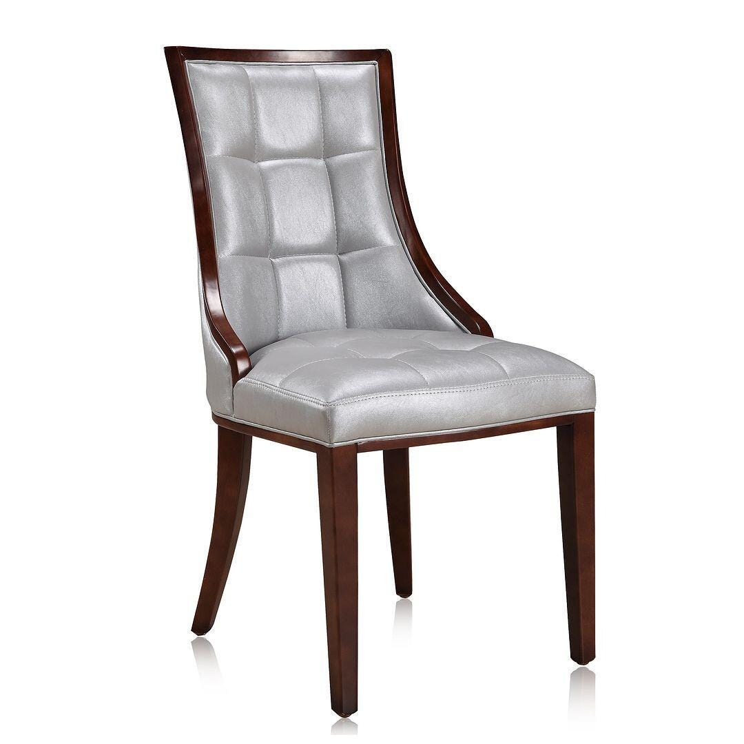 Fifth Avenue Dining Chair (Set of 2), Silver/Walnut, large