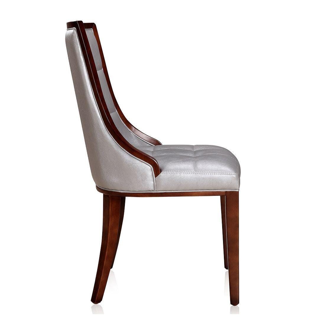 Fifth Avenue Dining Chair (Set of 2), Silver/Walnut, large