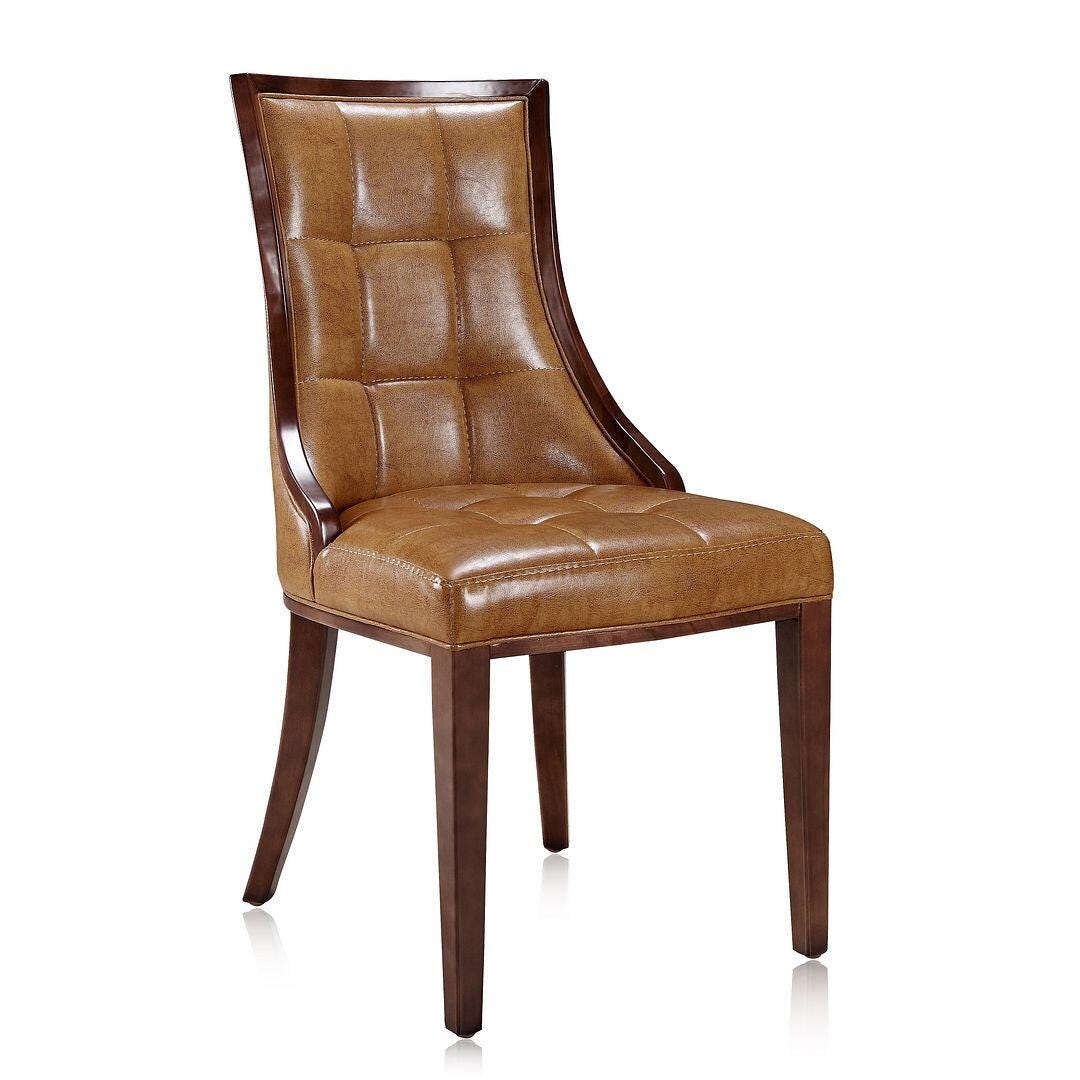 Fifth Avenue Dining Chair (Set of 2), Saddle/Walnut, large