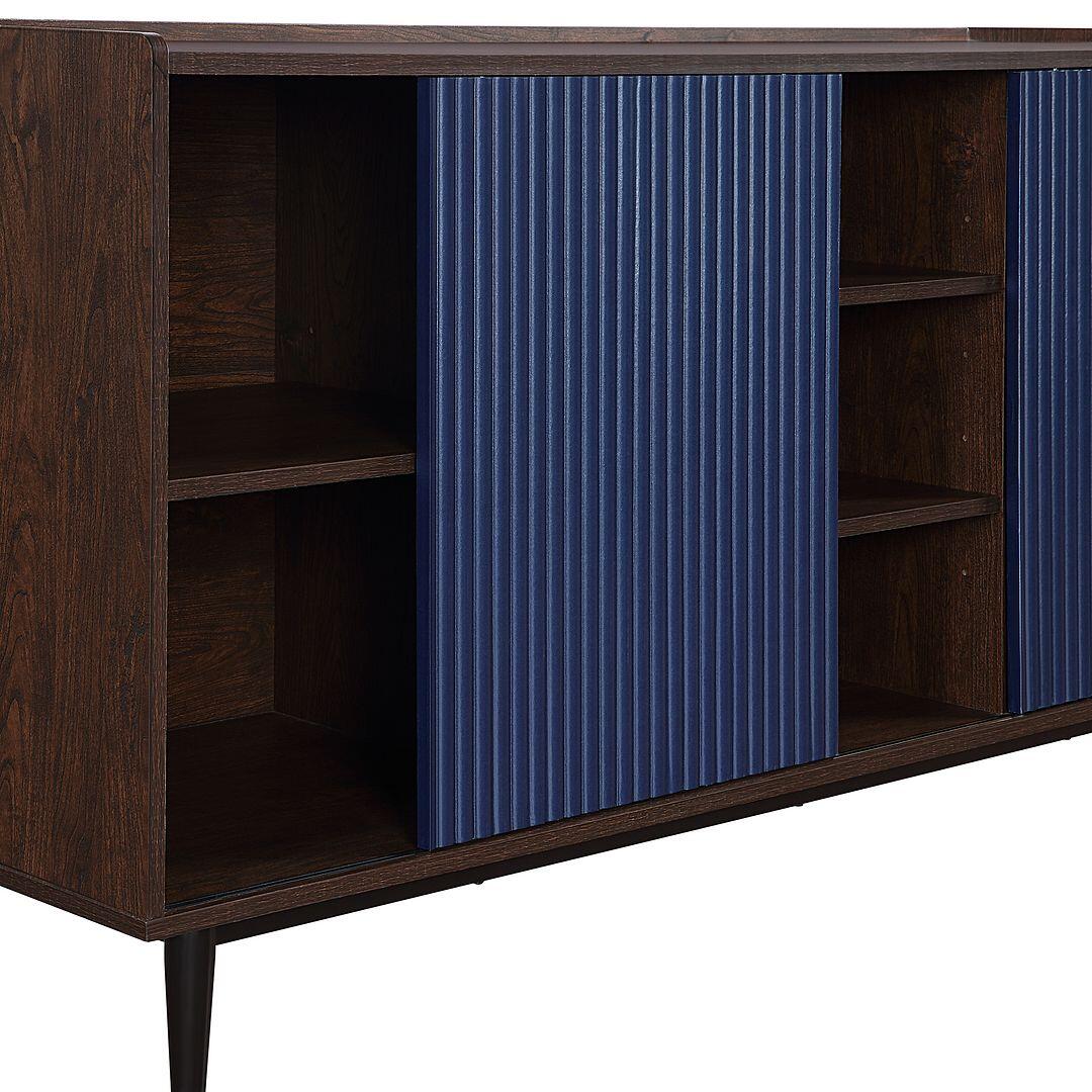 Duane Ribbed Sideboard, Dark Brown/Navy Blue, large