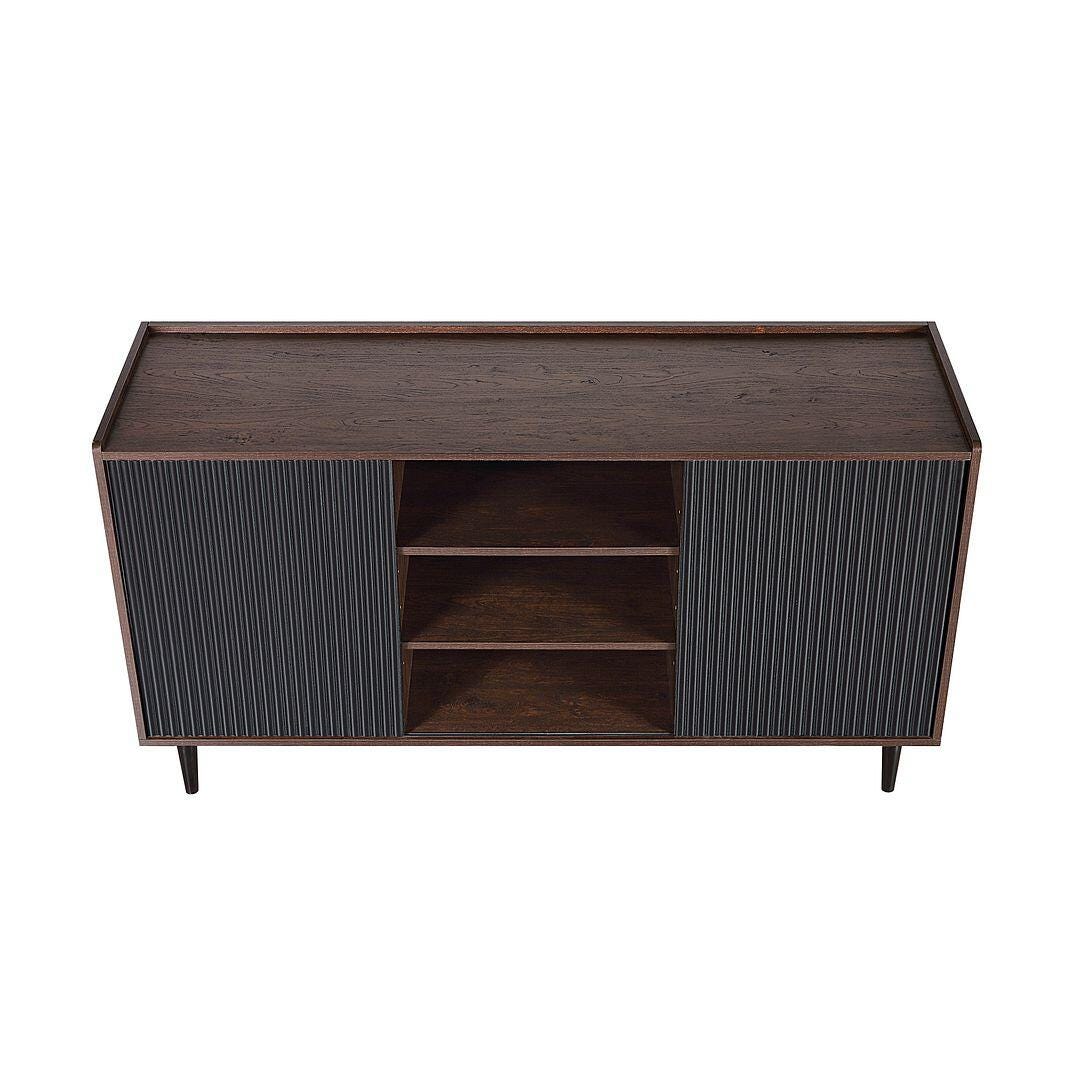 Duane Ribbed Sideboard, Dark Brown/Black, large