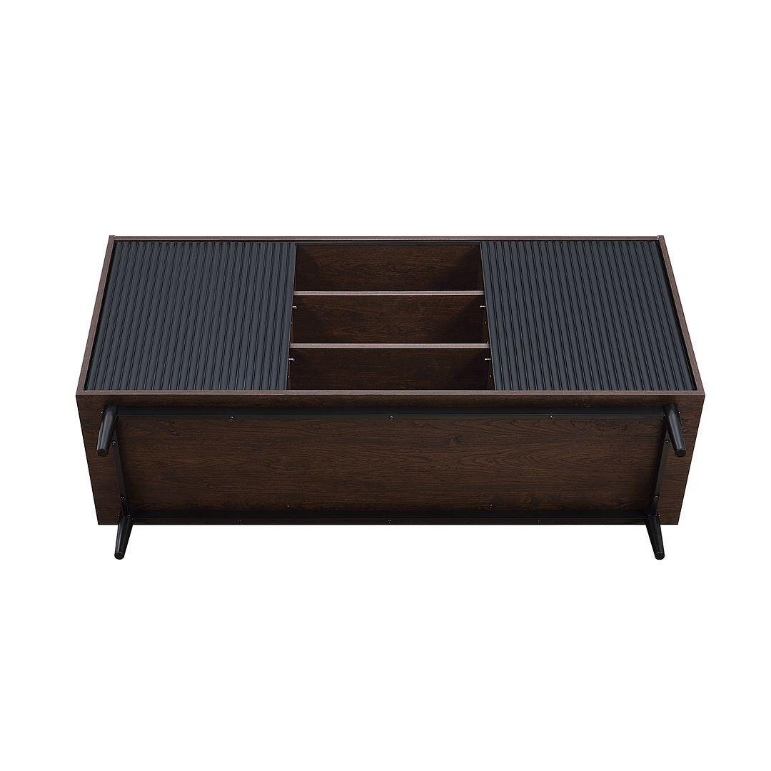 Duane Ribbed Sideboard, Dark Brown/Black, large