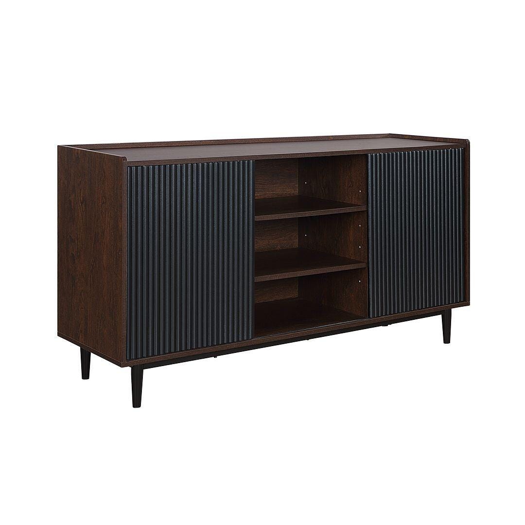 Duane Ribbed Sideboard, Dark Brown/Black, large