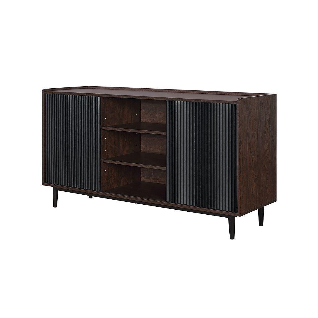 Duane Ribbed Sideboard, Dark Brown/Black, large