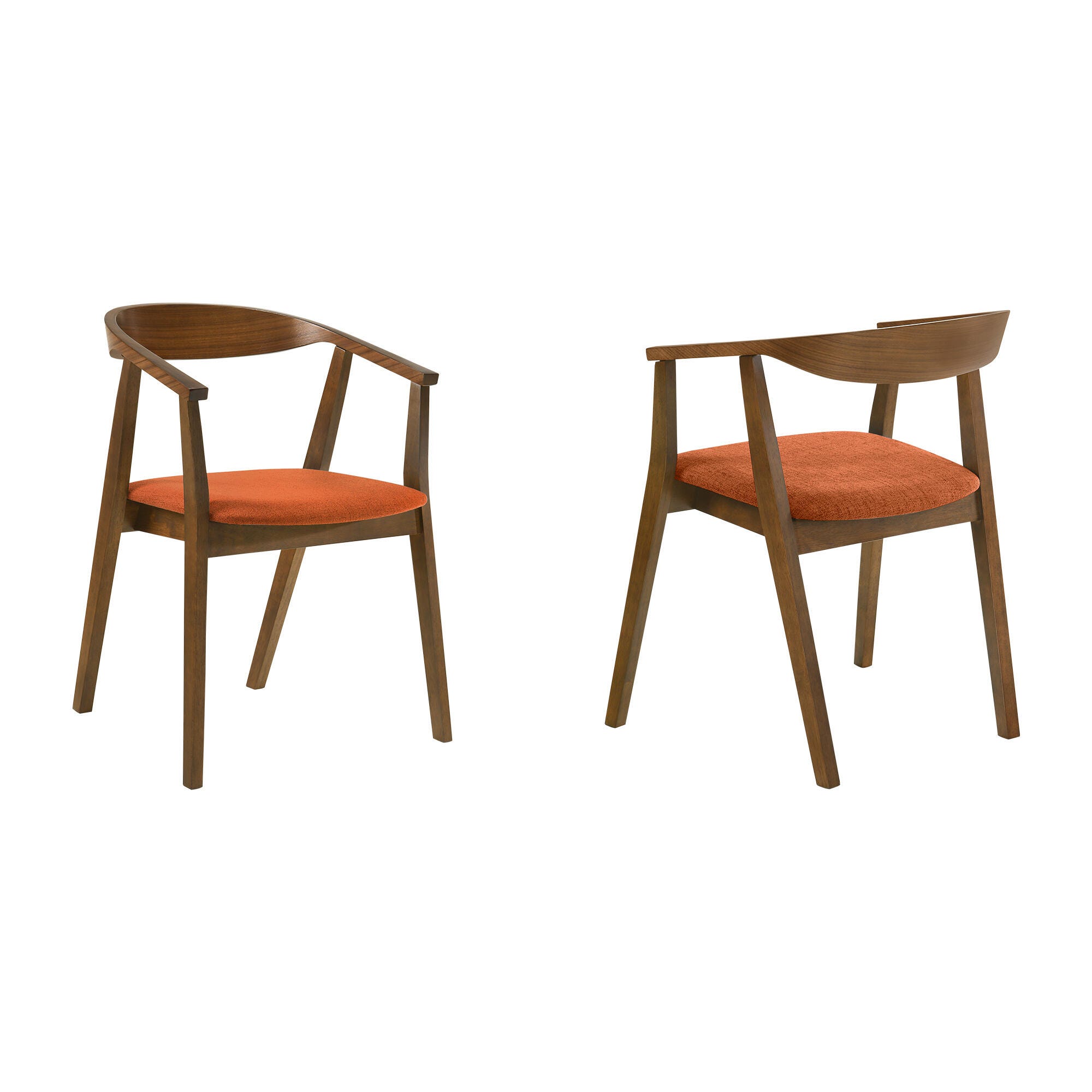 Santana Dining Chair (Set of 2), Orange/Walnut, large