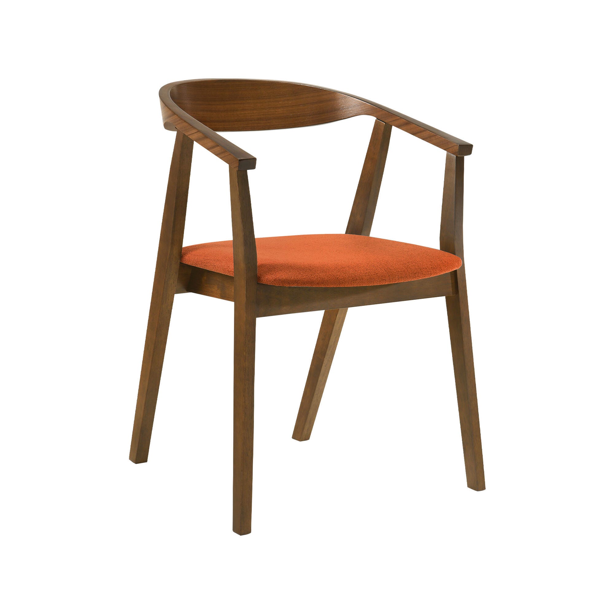 Santana Dining Chair (Set of 2), Orange/Walnut, large