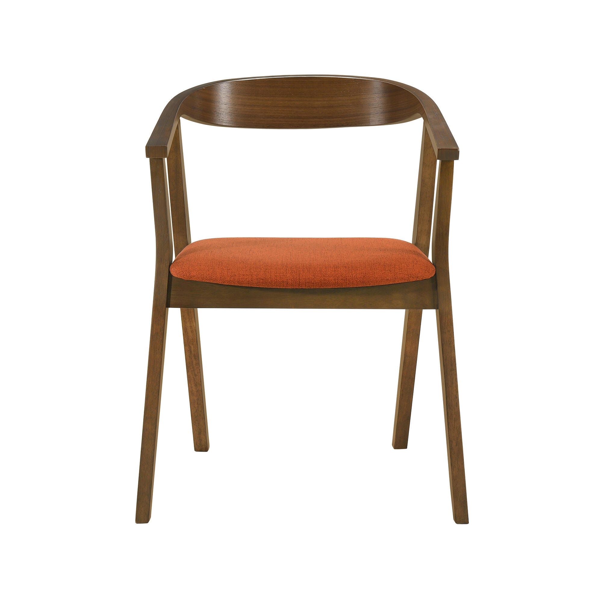 Santana Dining Chair (Set of 2), Orange/Walnut, large
