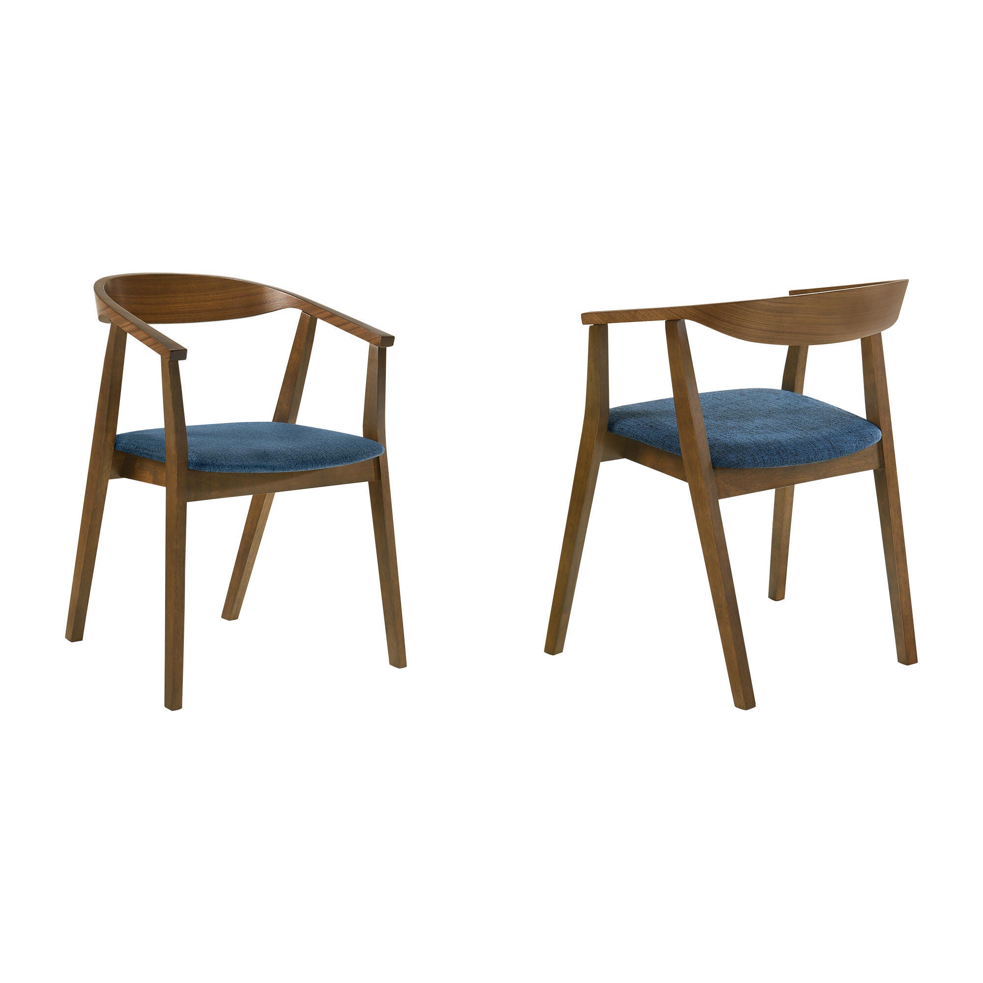 Santana Dining Chair (Set of 2), Blue/Walnut, large