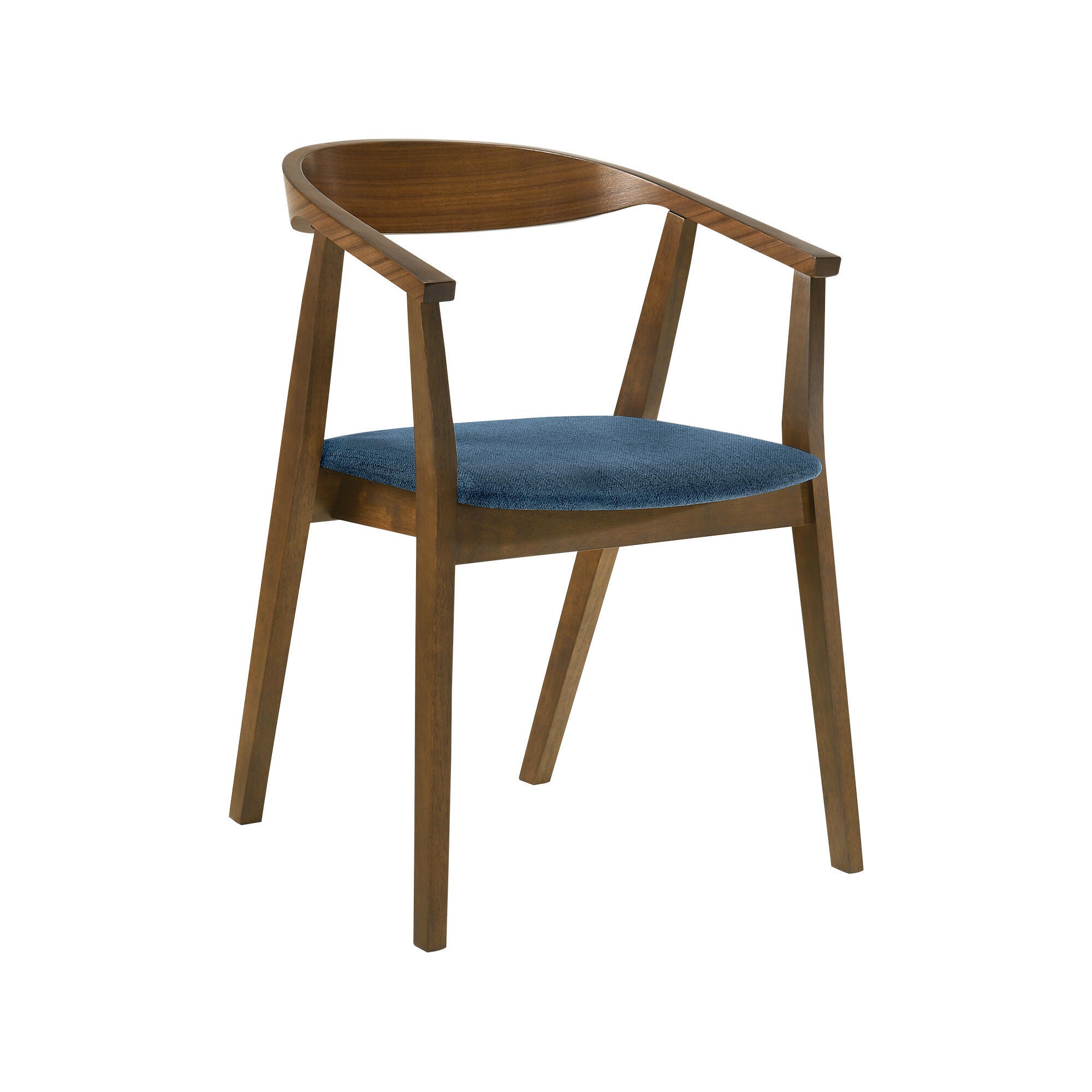 Santana Dining Chair (Set of 2), Blue/Walnut, large