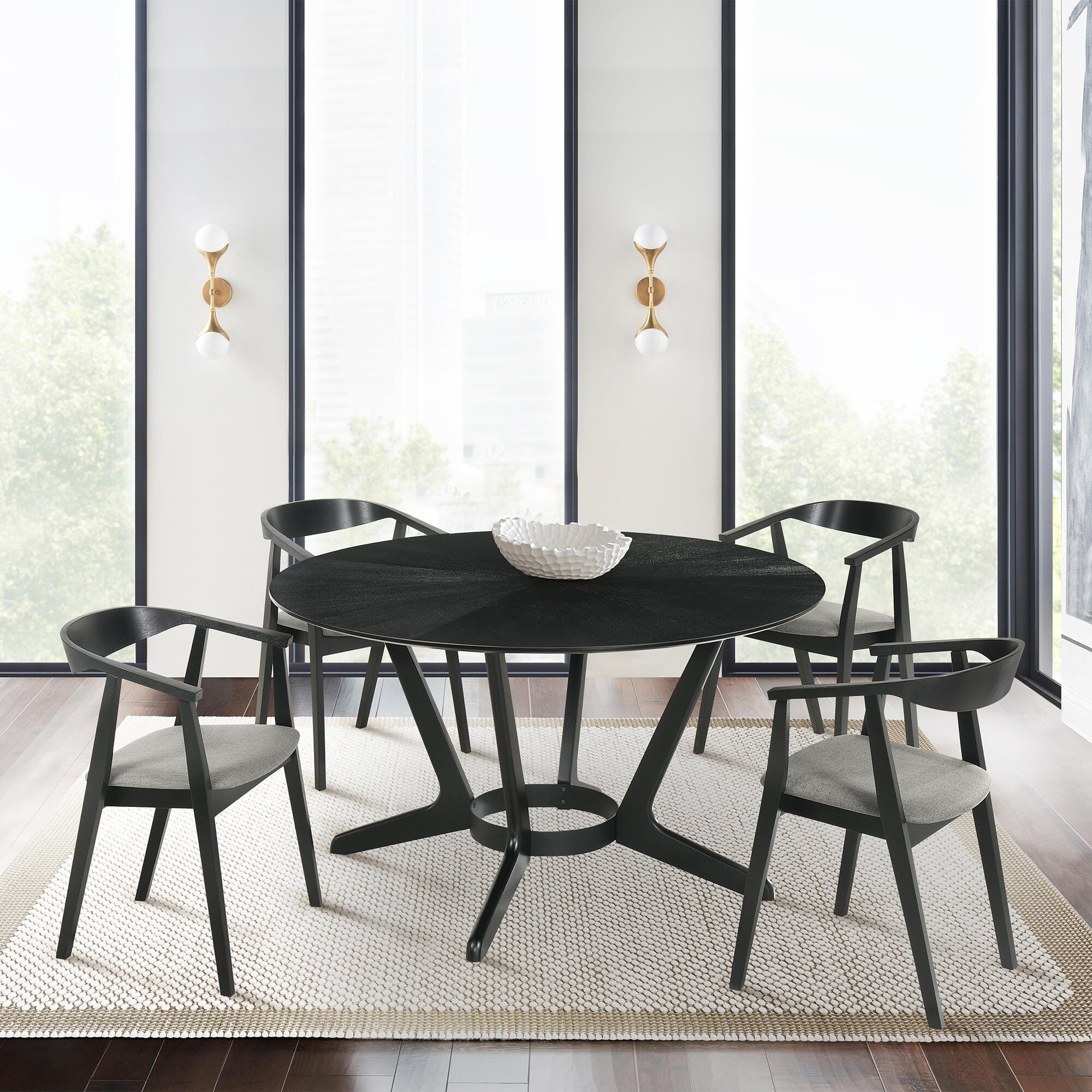 Santana Dining Chair (Set of 2), Charcoal/Black, large