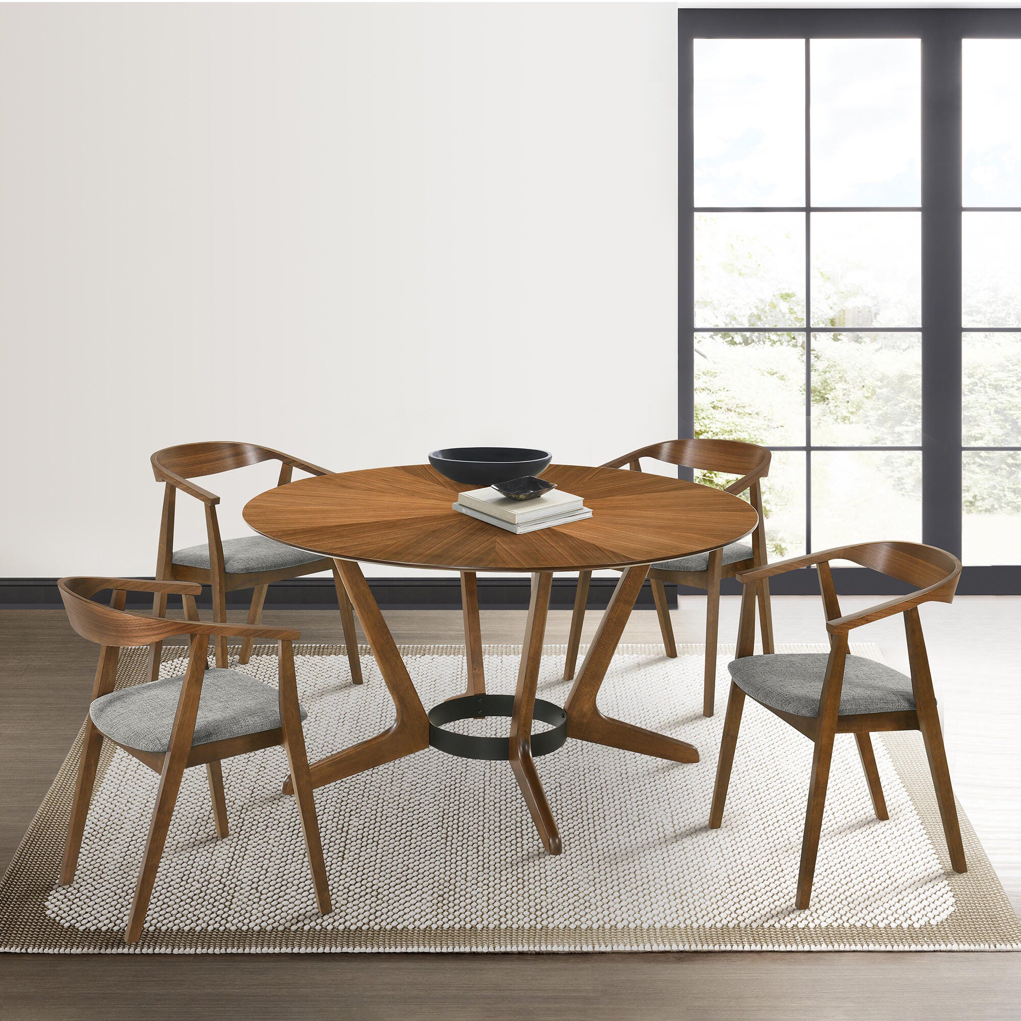 Santana Dining Chair (Set of 2), Charcoal/Walnut, large