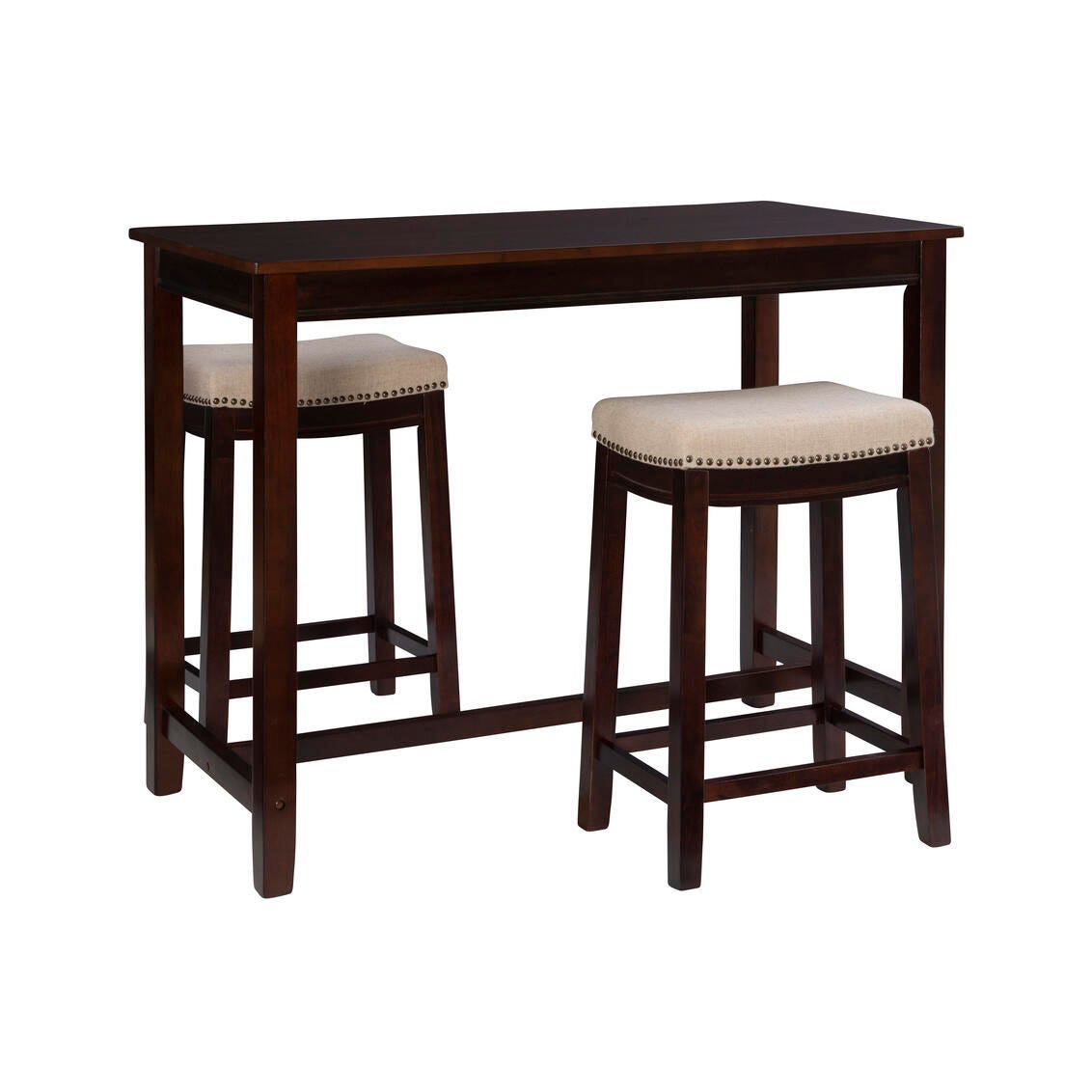Linon Claridge Three Piece Counter Set, Tan, large