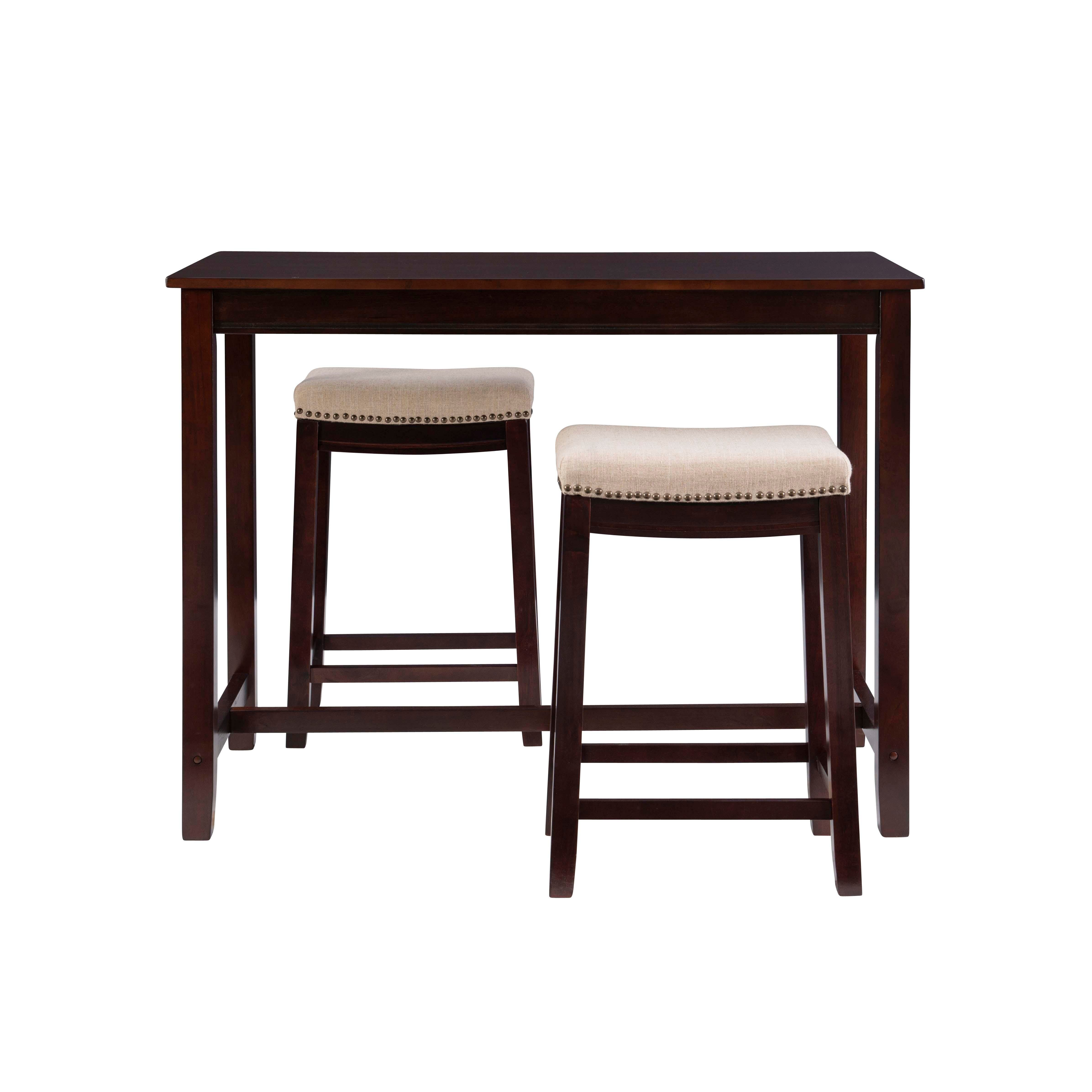Linon Claridge Three Piece Counter Set, Tan, large