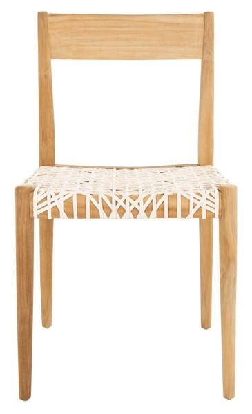 Safavieh Pranit Dining Chair (Set of 2), White/Natural, large