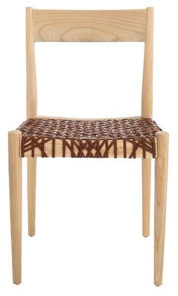 Safavieh Pranit Dining Chair (Set of 2), Cognac/Natural