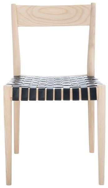 Safavieh Emilio  Dining Chair (Set of 2), Black/Natural, large