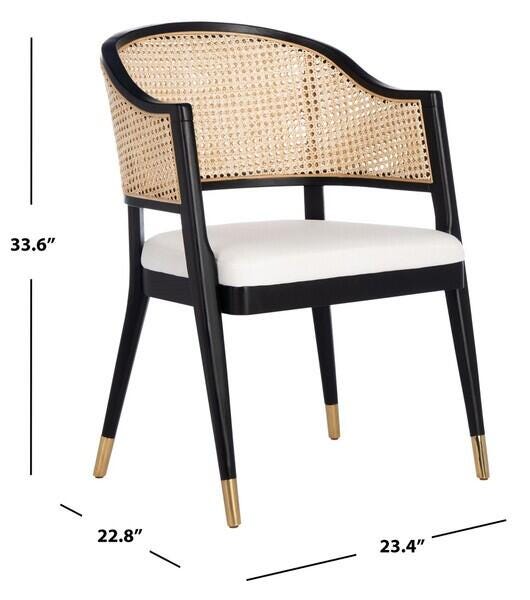 Safavieh Rogue Rattan Dining Chair, Black/Natural, large