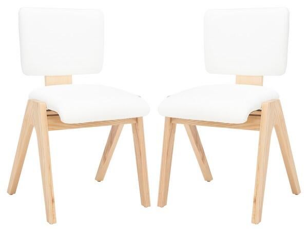 Safavieh Alisyn Dining Chair (Set of 2), Walnut/White