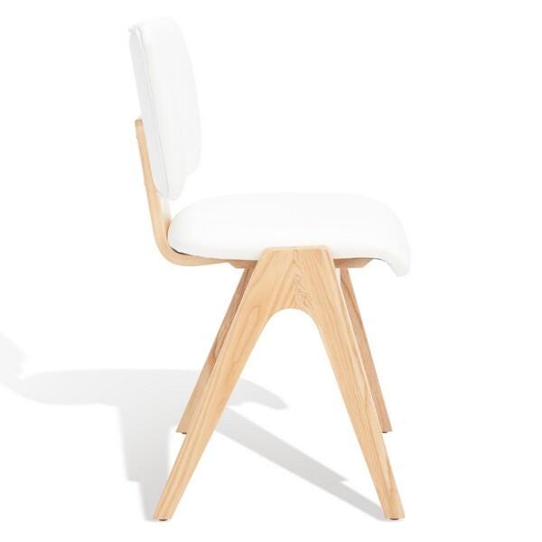Safavieh Alisyn Dining Chair (Set of 2), Walnut/White, large