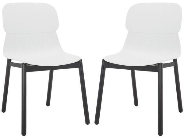 Safavieh Abbie Dining Chair (Set of 2), White/Black, large