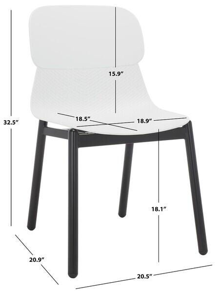 Safavieh Abbie Dining Chair (Set of 2), White/Black, large