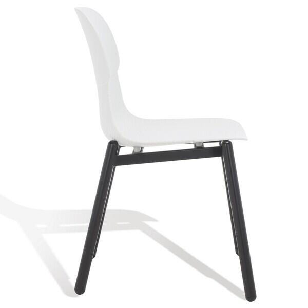 Safavieh Abbie Dining Chair (Set of 2), White/Black, large