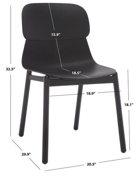 Safavieh Abbie Dining Chair (Set of 2), Black, large