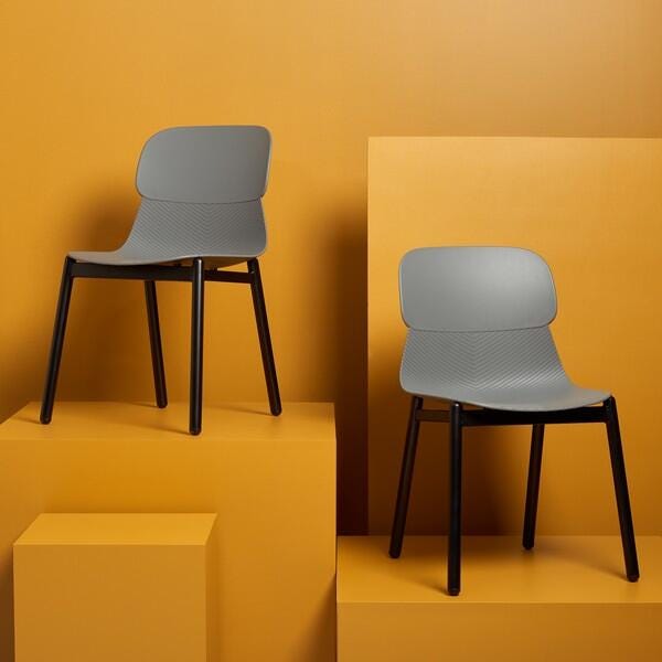 Safavieh Abbie Dining Chair (Set of 2), Gray/Black, rollover