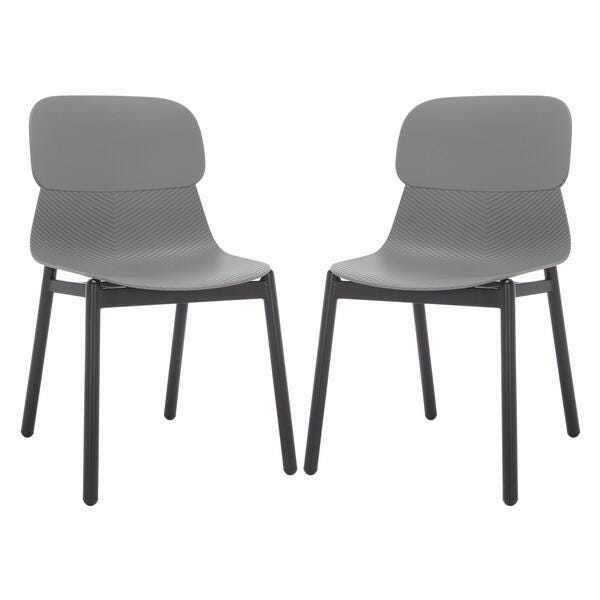 Safavieh Abbie Dining Chair (Set of 2), Gray/Black, large
