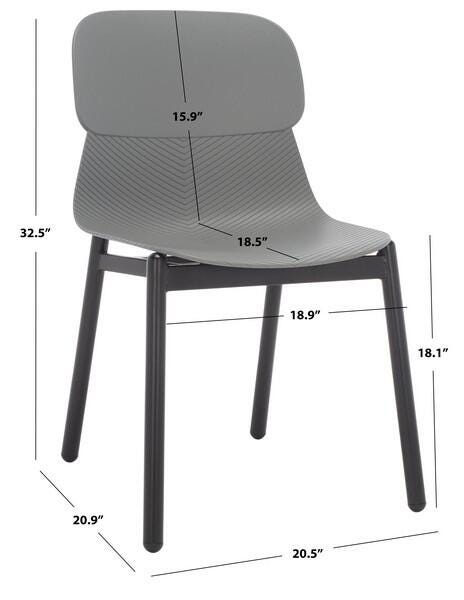 Safavieh Abbie Dining Chair (Set of 2), Gray/Black, large