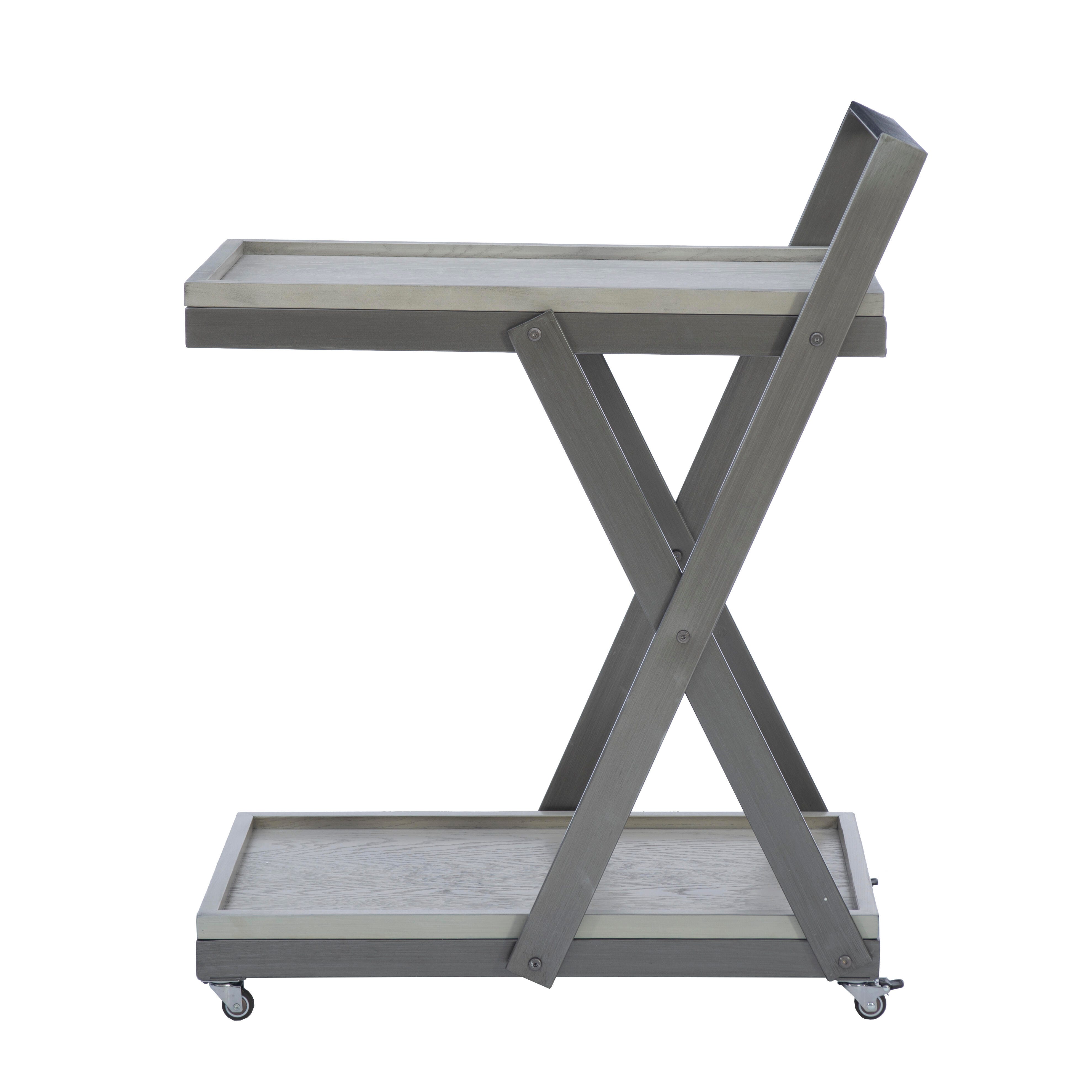 Linon Lemmie Lemmie Bar Cart, Gray, large
