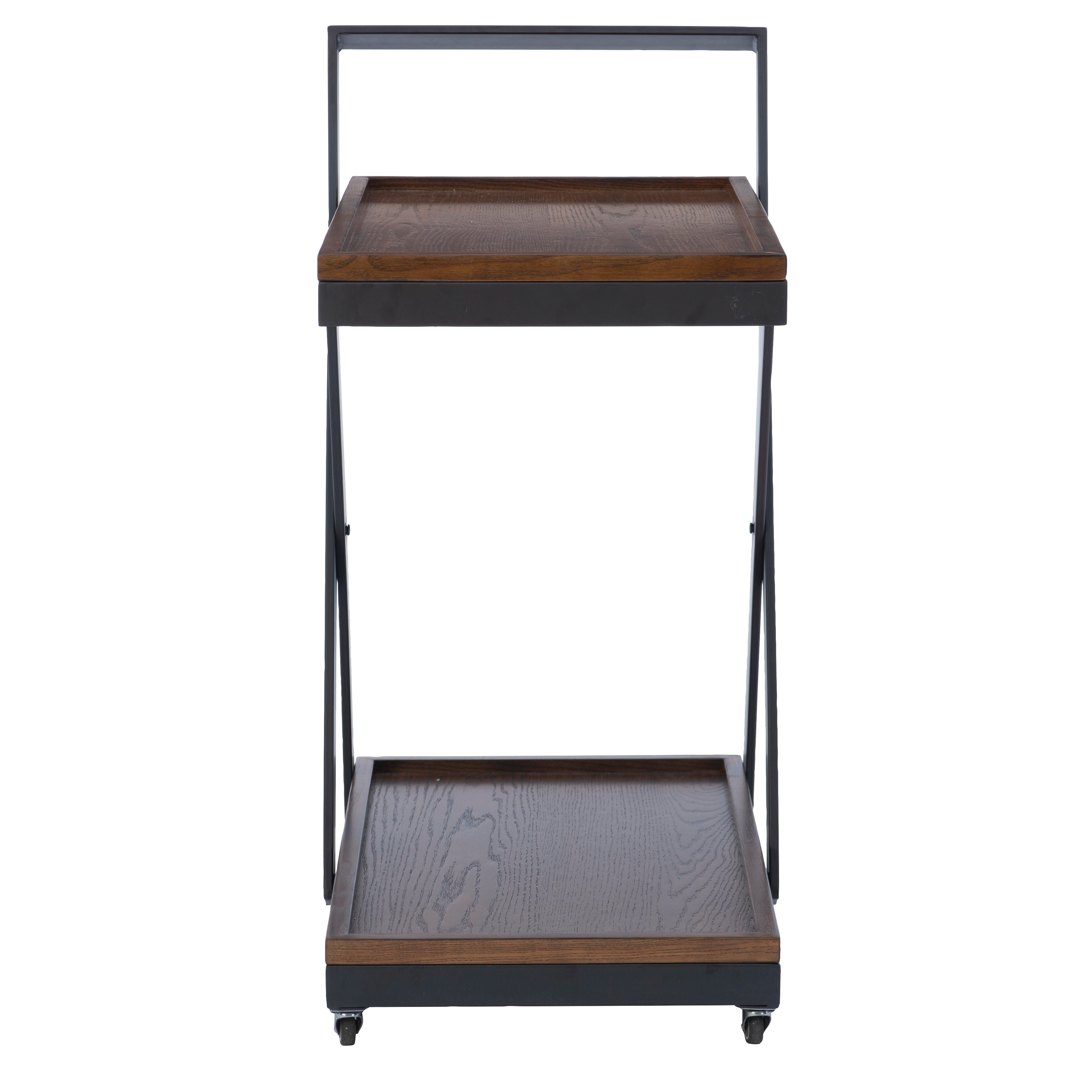 Linon Lemmie Lemmie Bar Cart, Warm Nut Brown, large