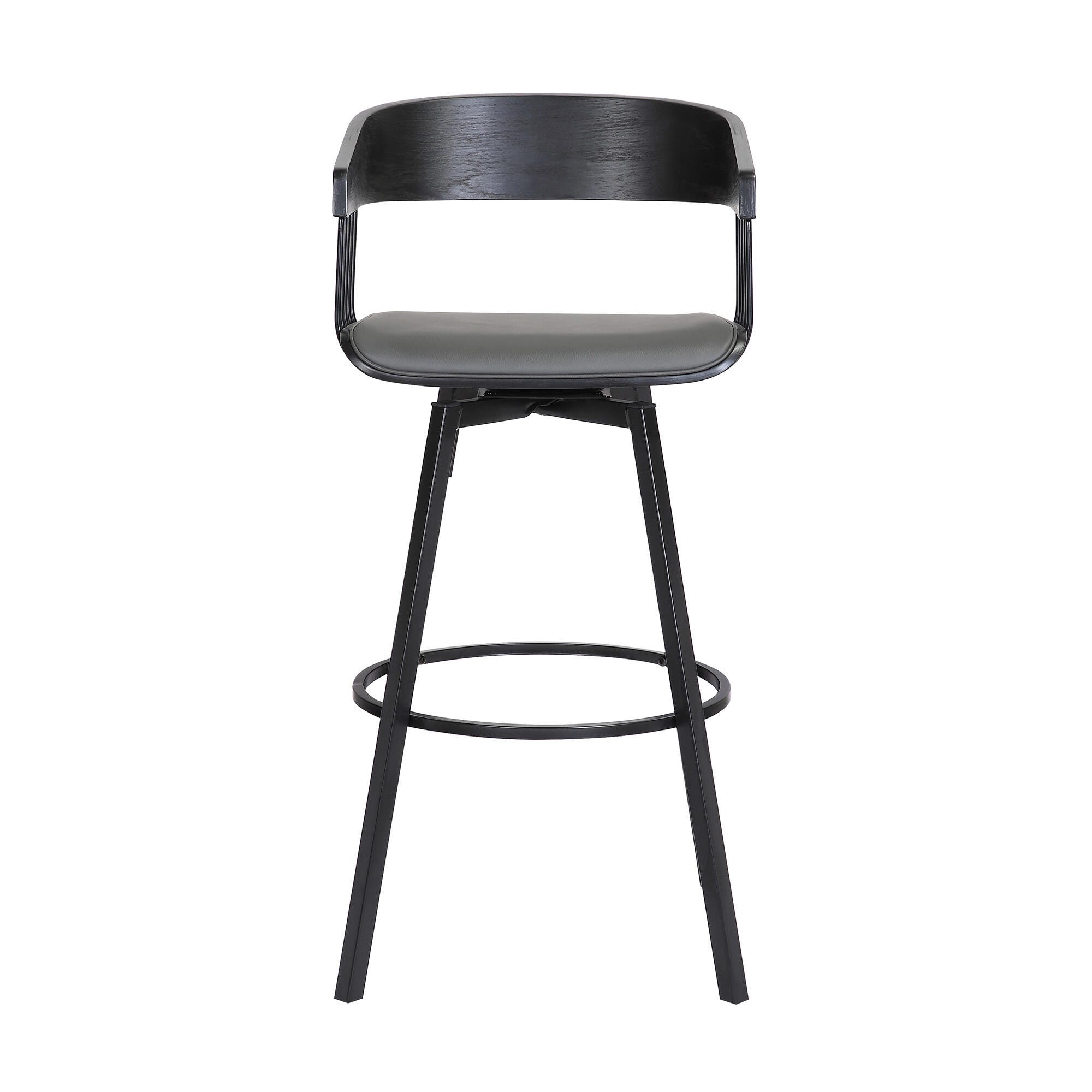 Athena Swivel Counter Stool, Gray/Black, large