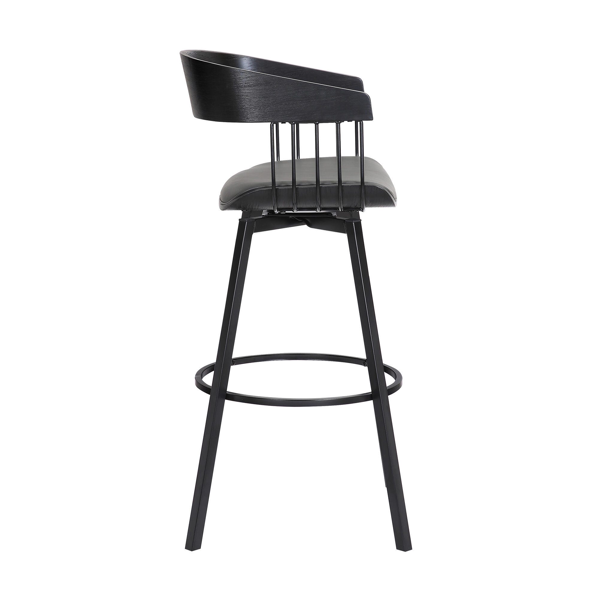 Athena Swivel Counter Stool, Gray/Black, large