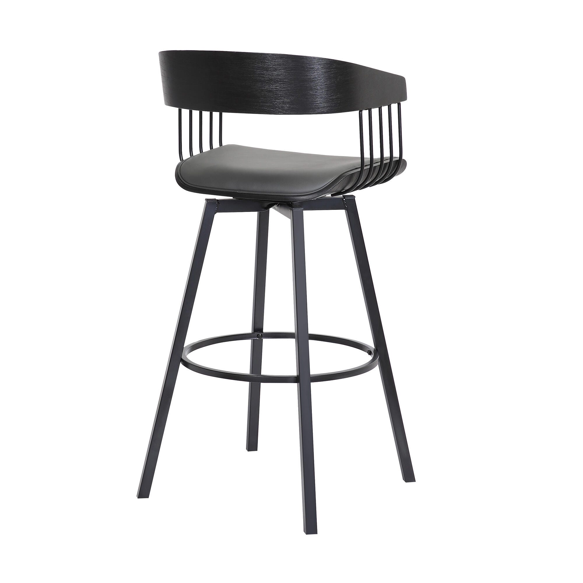 Athena Swivel Counter Stool, Gray/Black, large