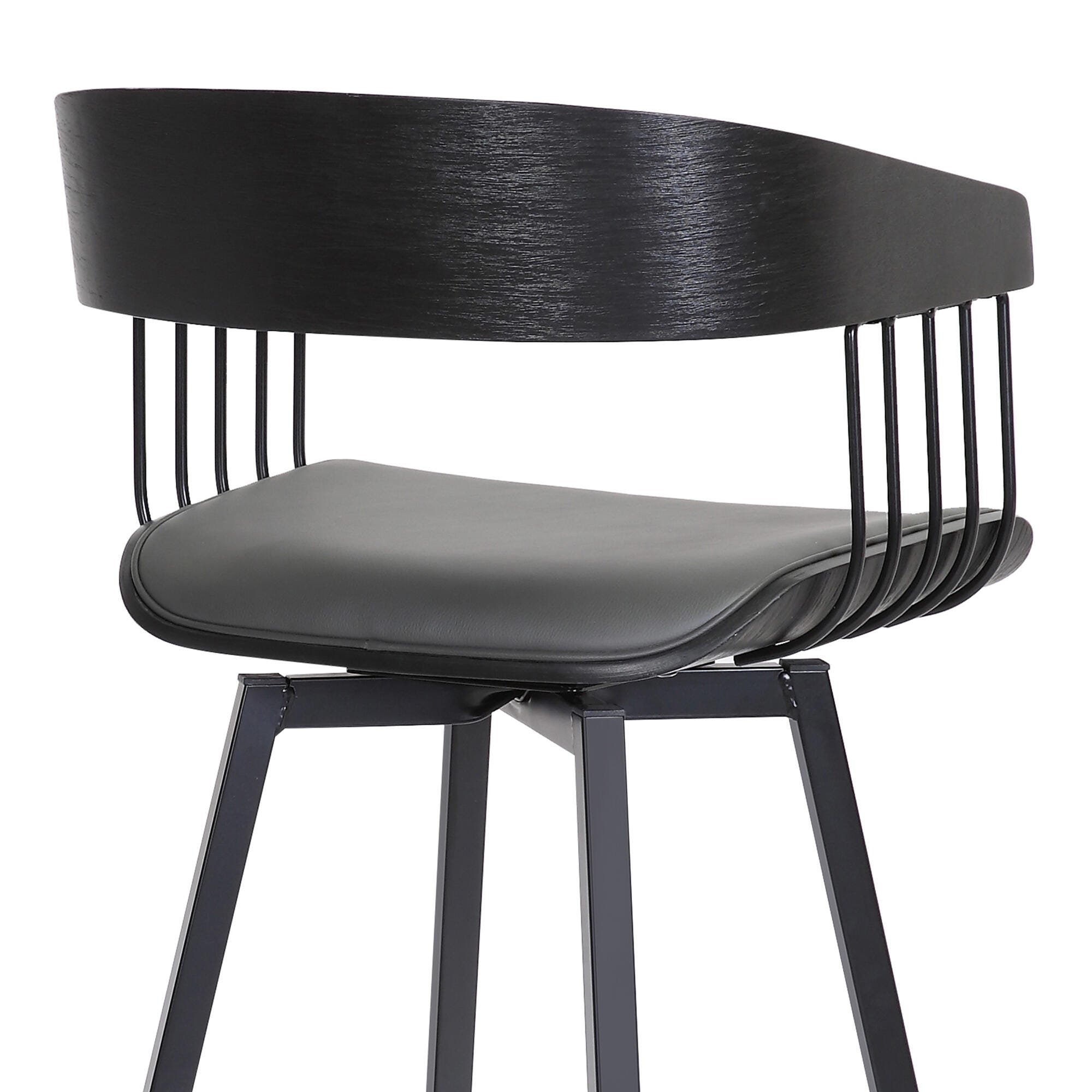 Athena Swivel Counter Stool, Gray/Black, large