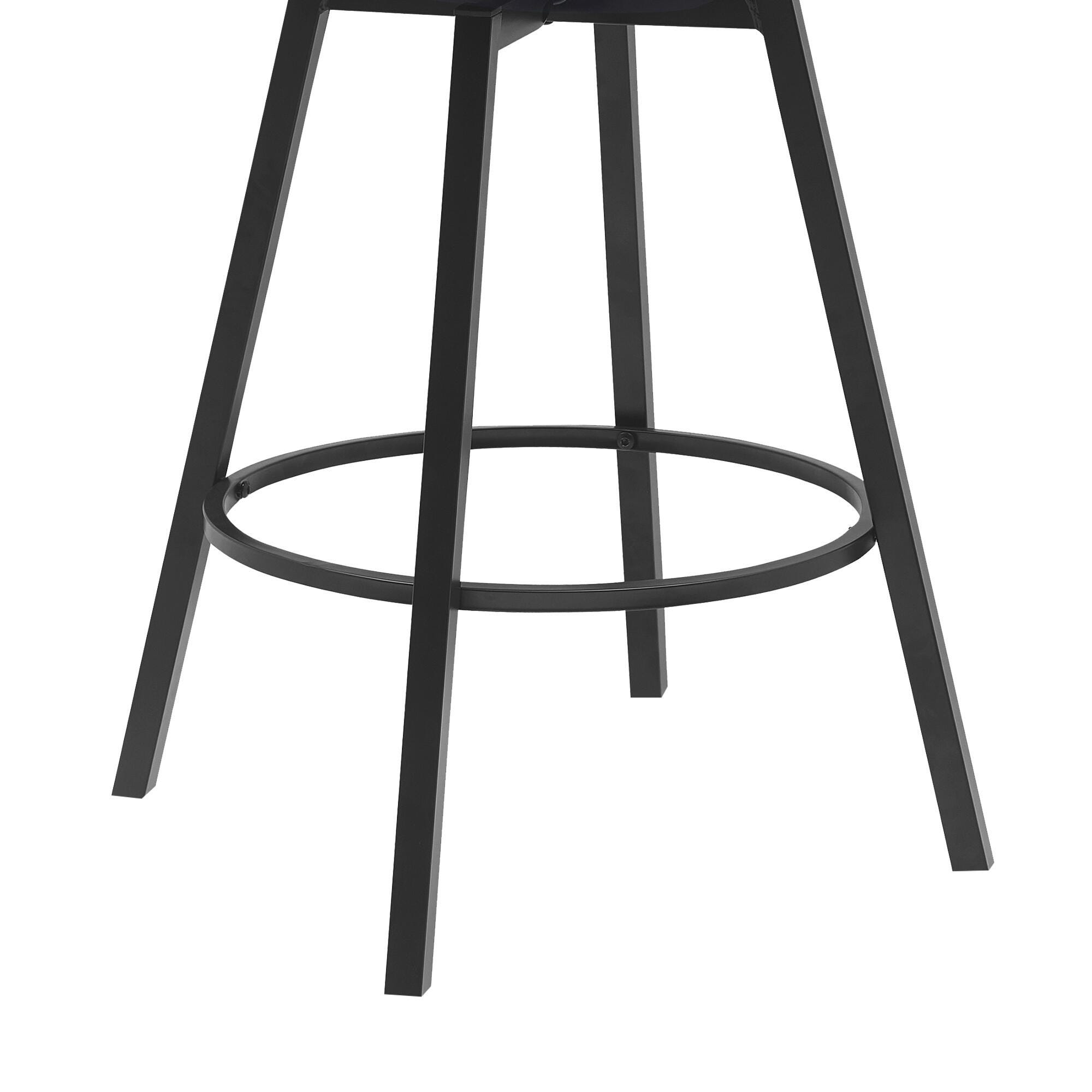 Athena Swivel Counter Stool, Black/Walnut, large