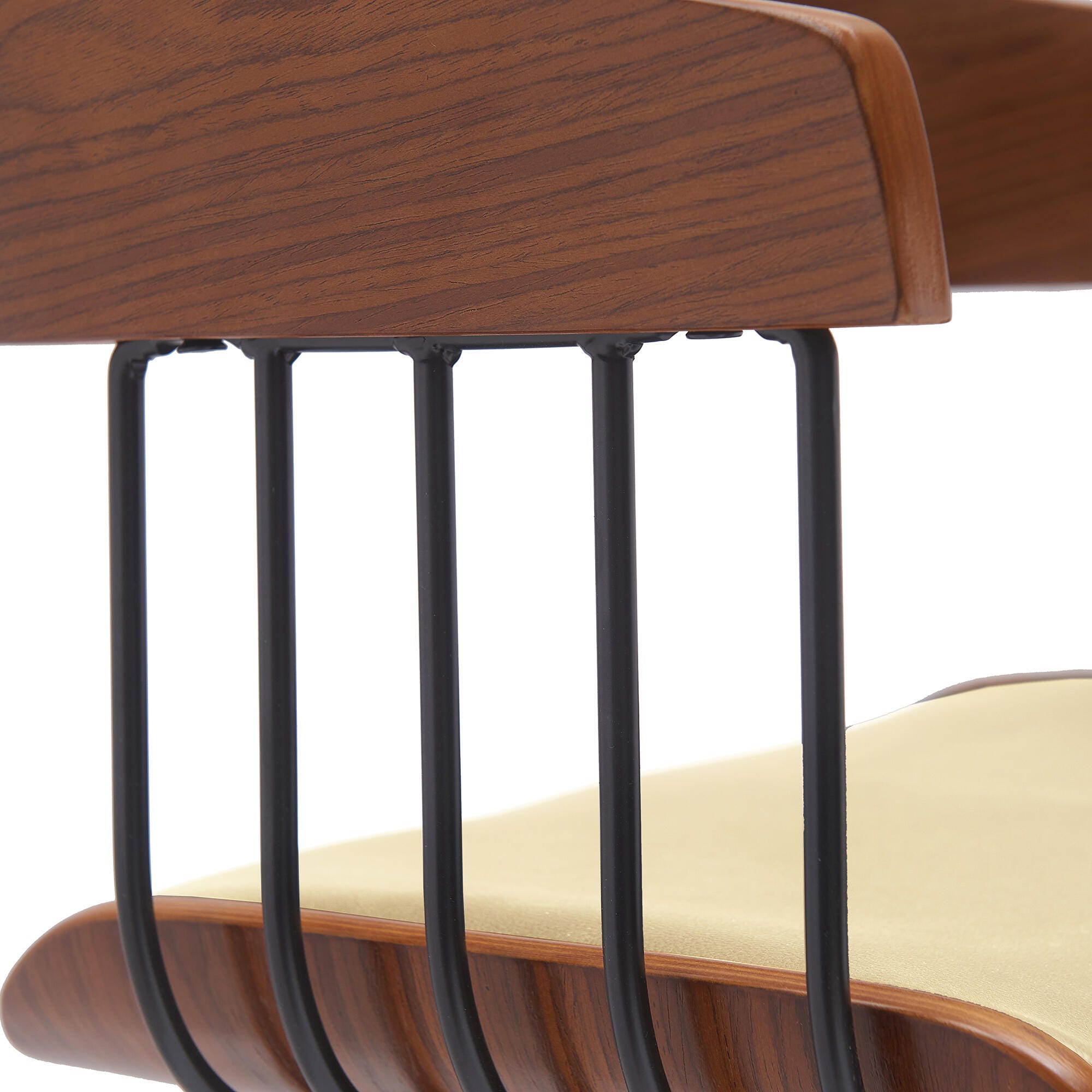 Athena Swivel Counter Stool, Cream/Walnut/Black, large
