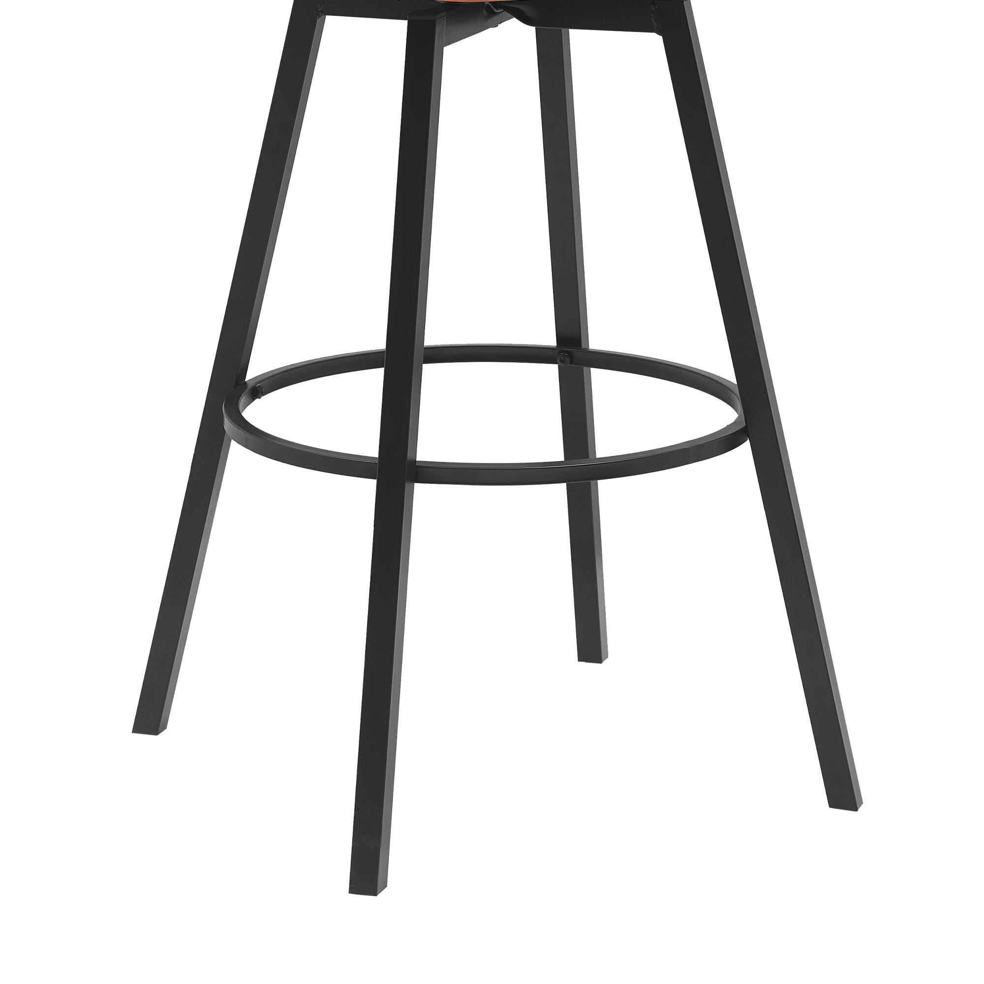 Athena Swivel Bar Stool, Cream/Walnut/Black, large