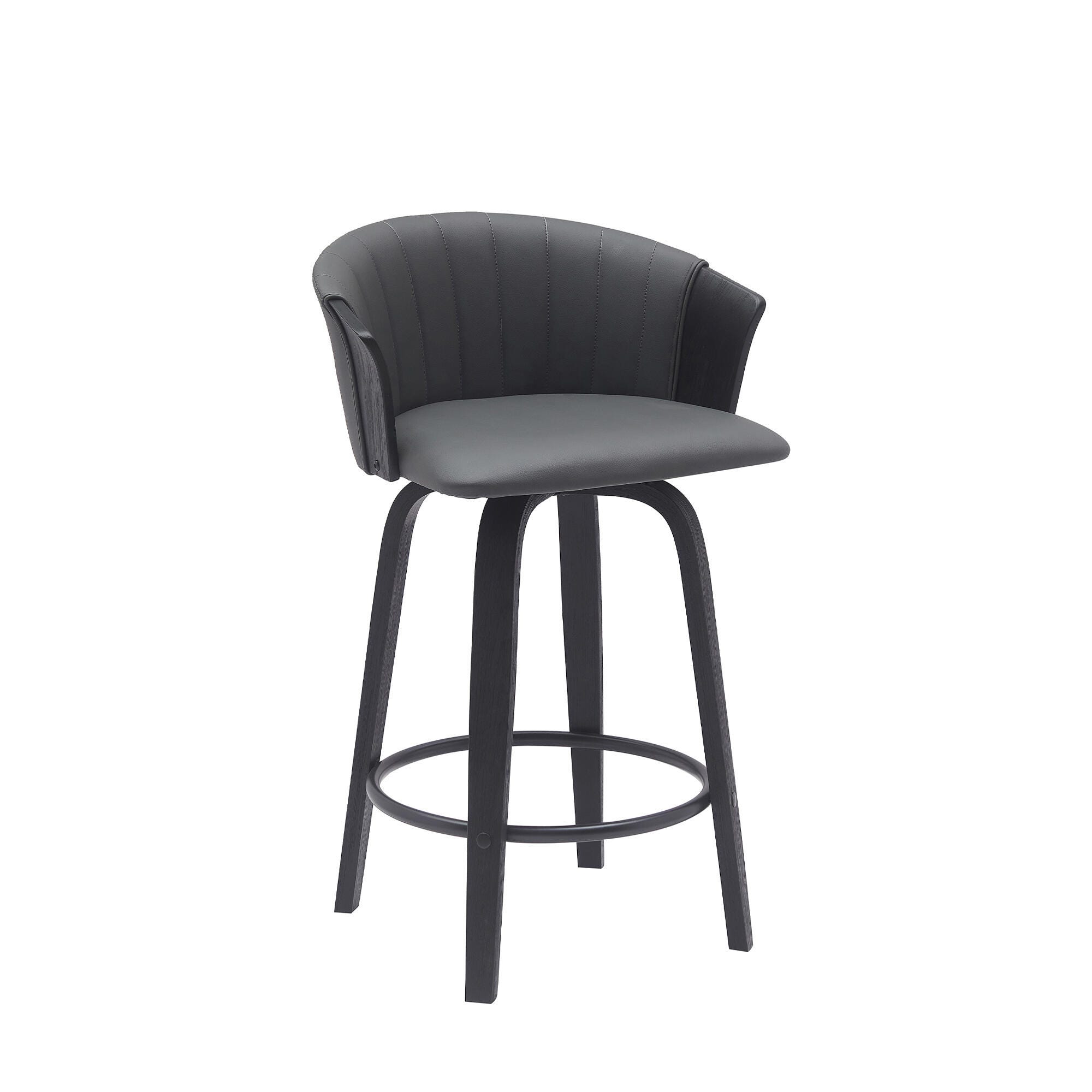 Diana Swivel Counter Stool, Gray/Black, large