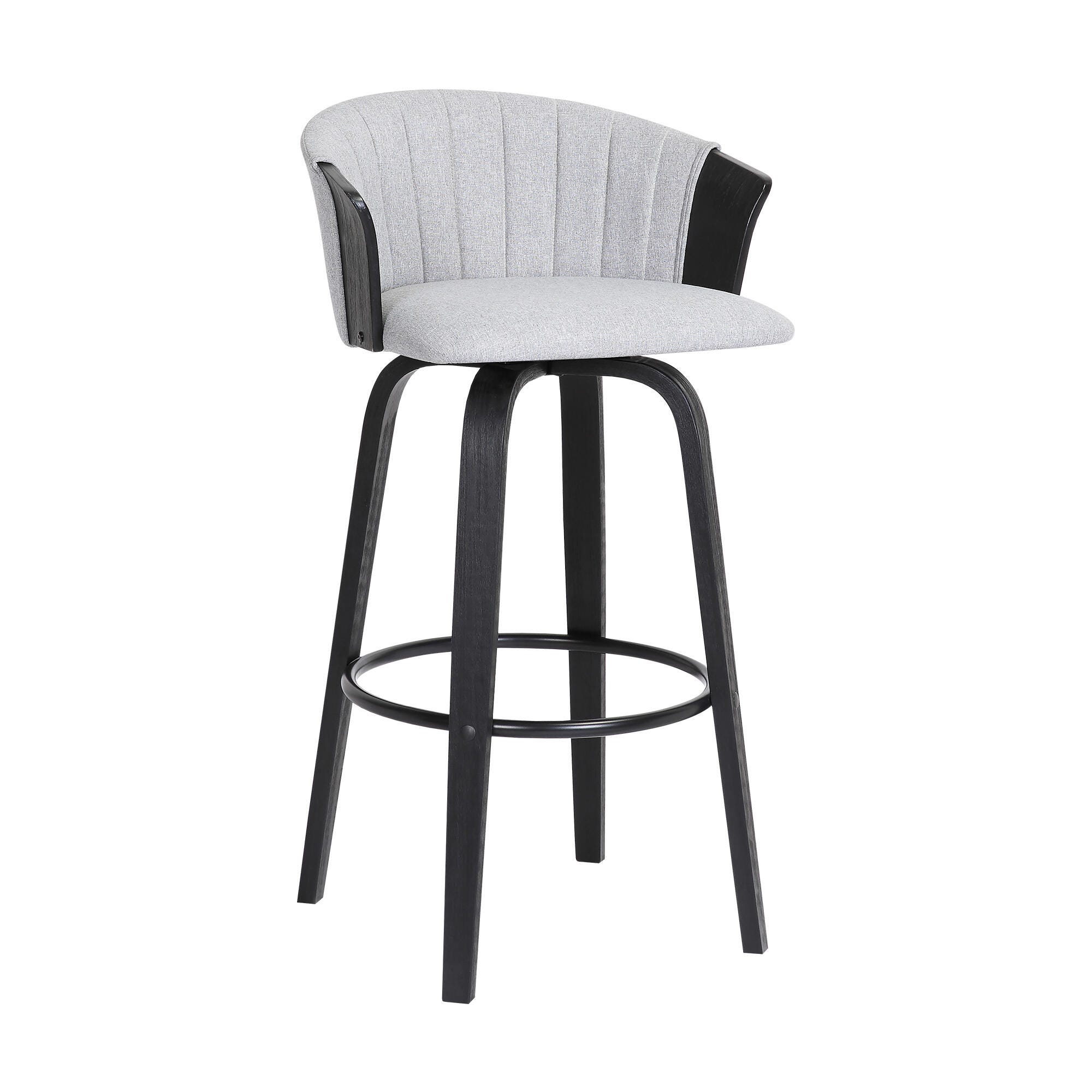 Diana Swivel Counter Stool, Light Gray/Black, large