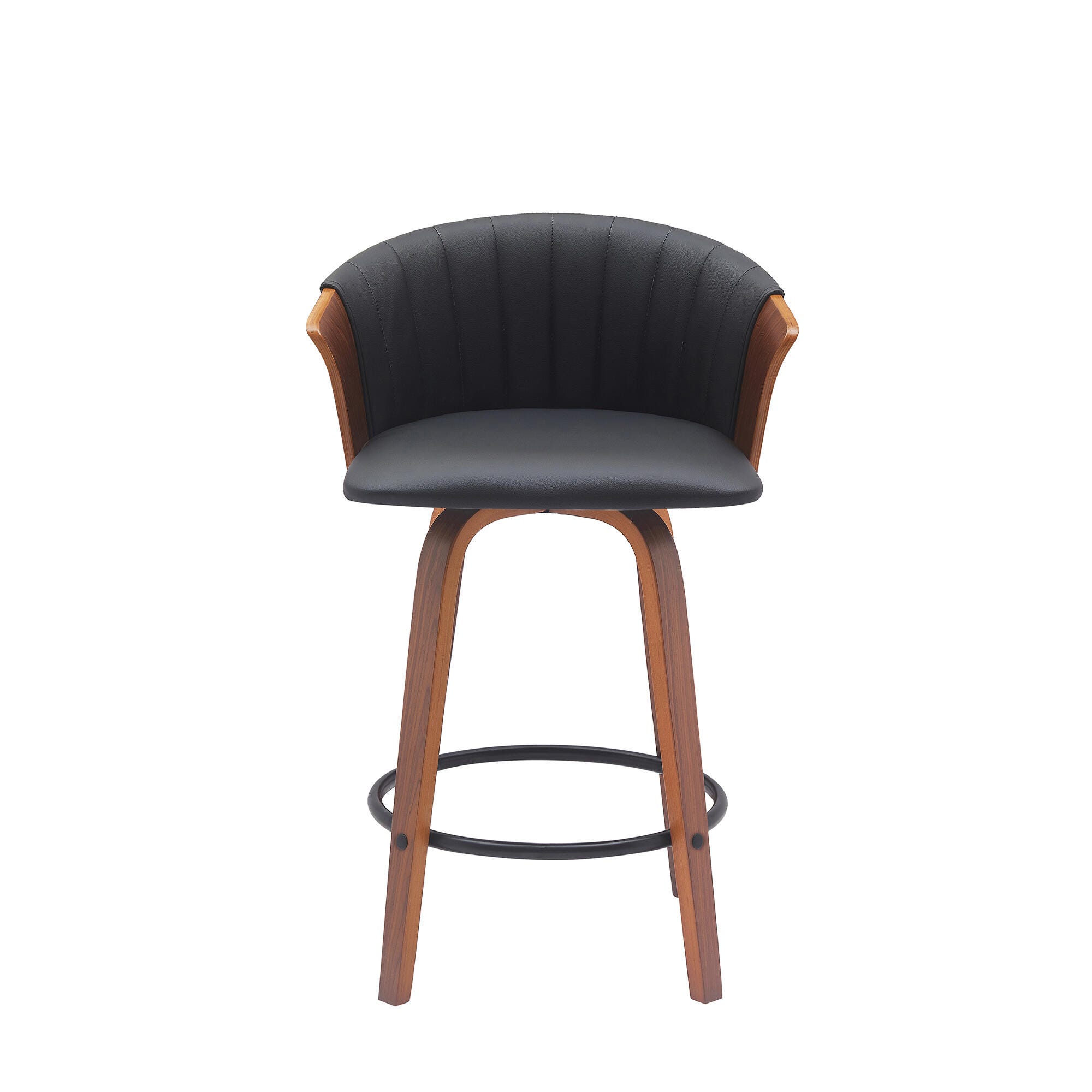 Diana Swivel Counter Stool, Black/Walnut, large