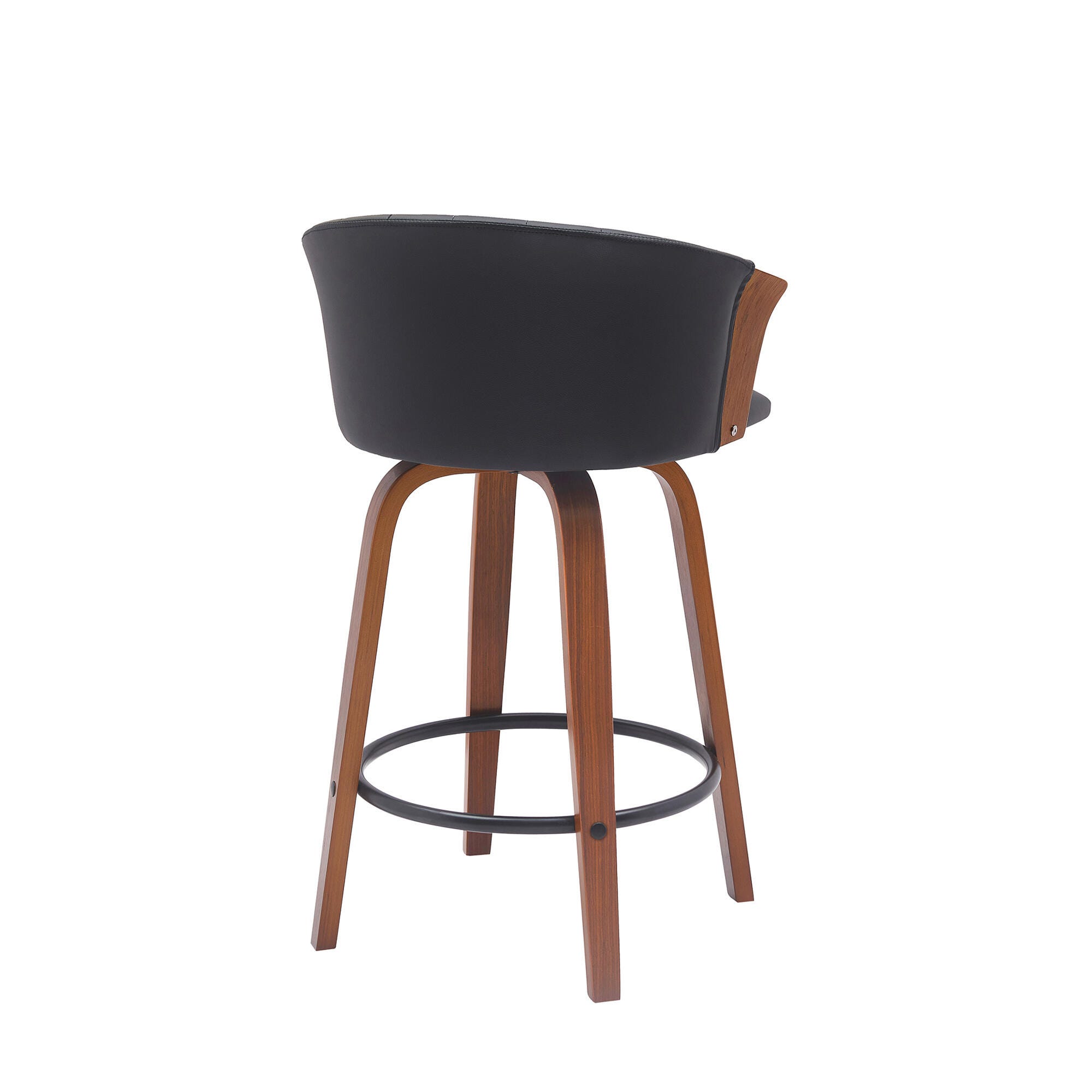 Diana Swivel Counter Stool, Black/Walnut, large