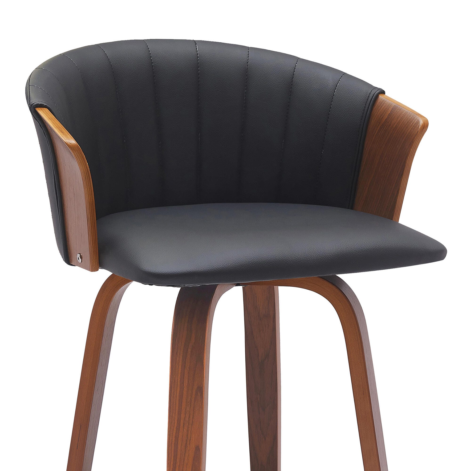 Diana Swivel Counter Stool, Black/Walnut, large