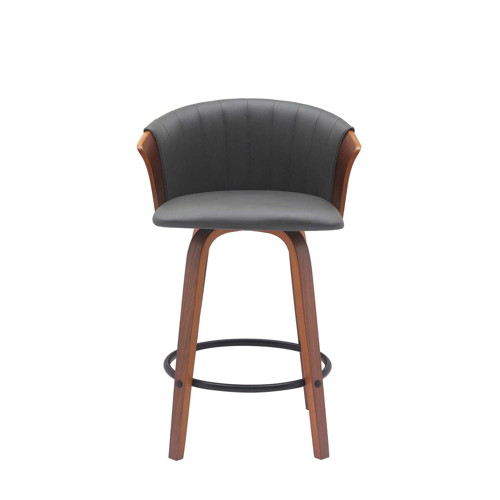Diana Swivel Counter Stool, Gray/Walnut/Black, large