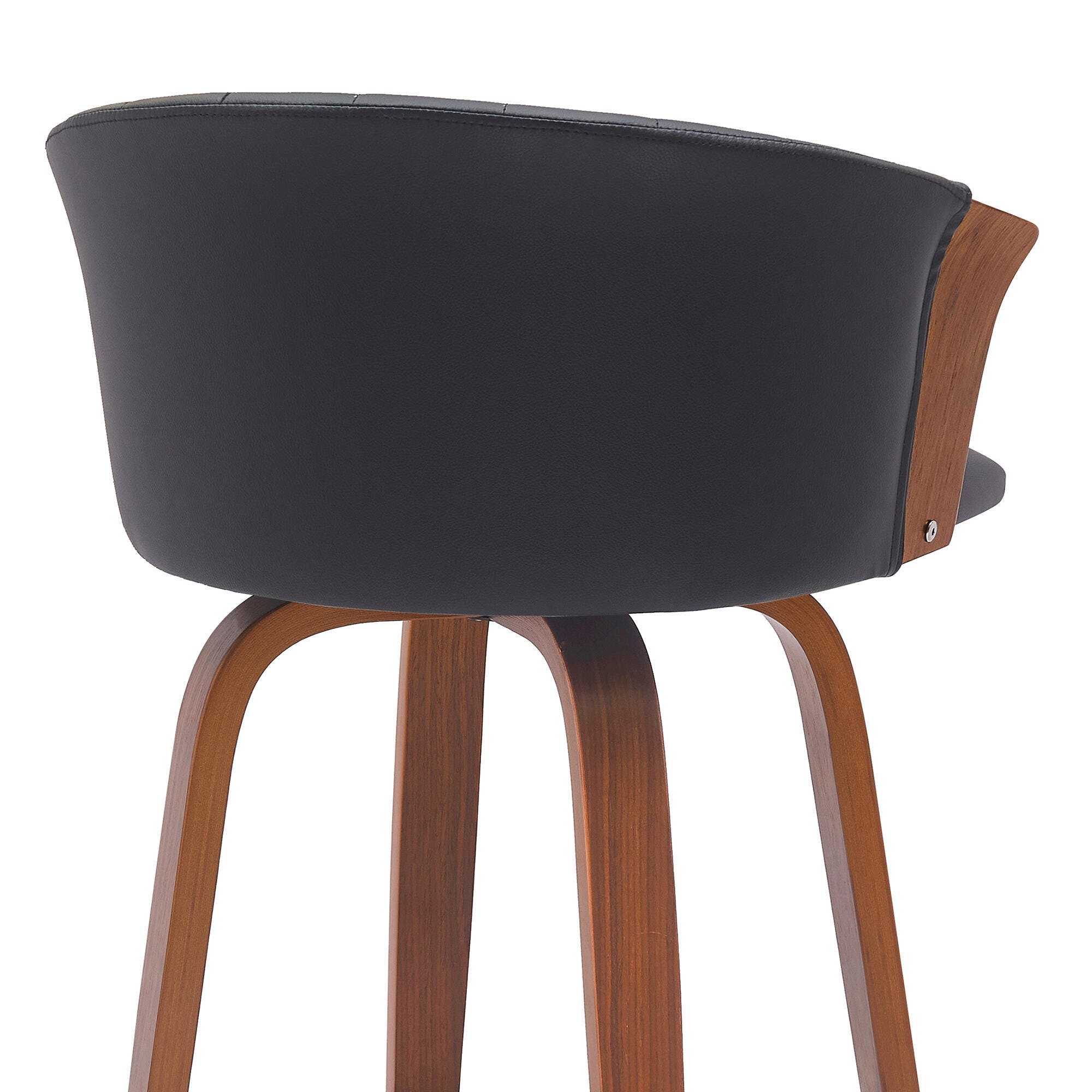 Diana Swivel Bar Stool, Black/Walnut, large