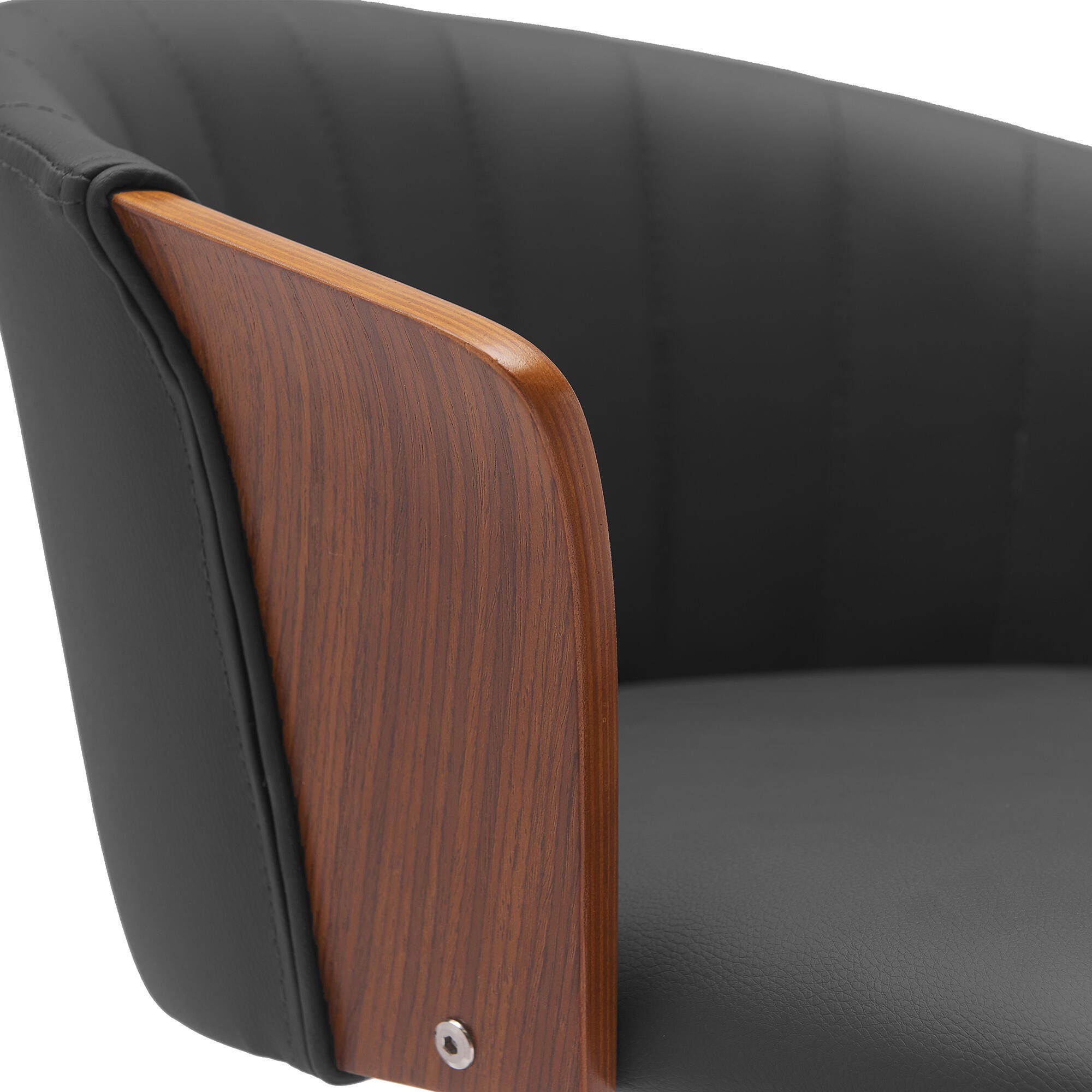 Diana Swivel Bar Stool, Black/Walnut, large