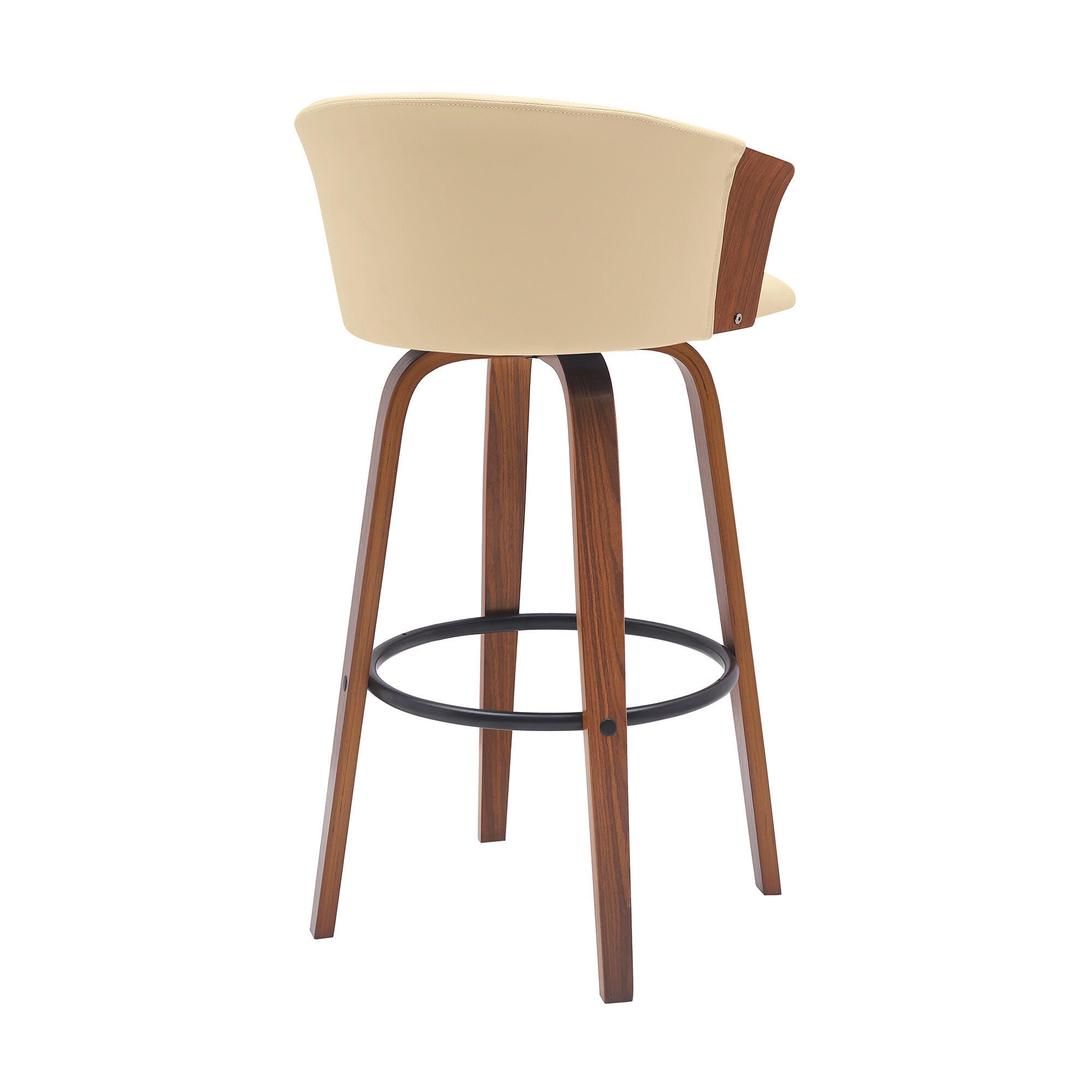 Diana Swivel Bar Stool, Cream/Walnut/Black, large